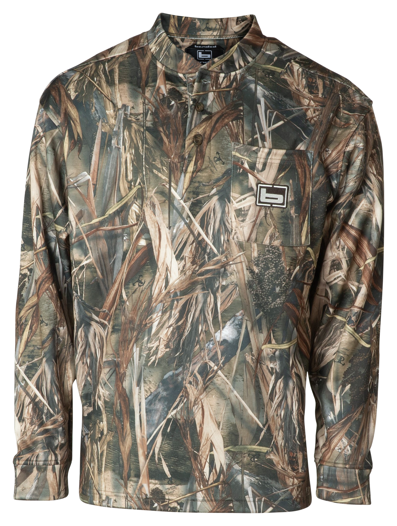 Image of Banded Tec Fleece Henley Shirt - TrueTimber DRT - 2XL
