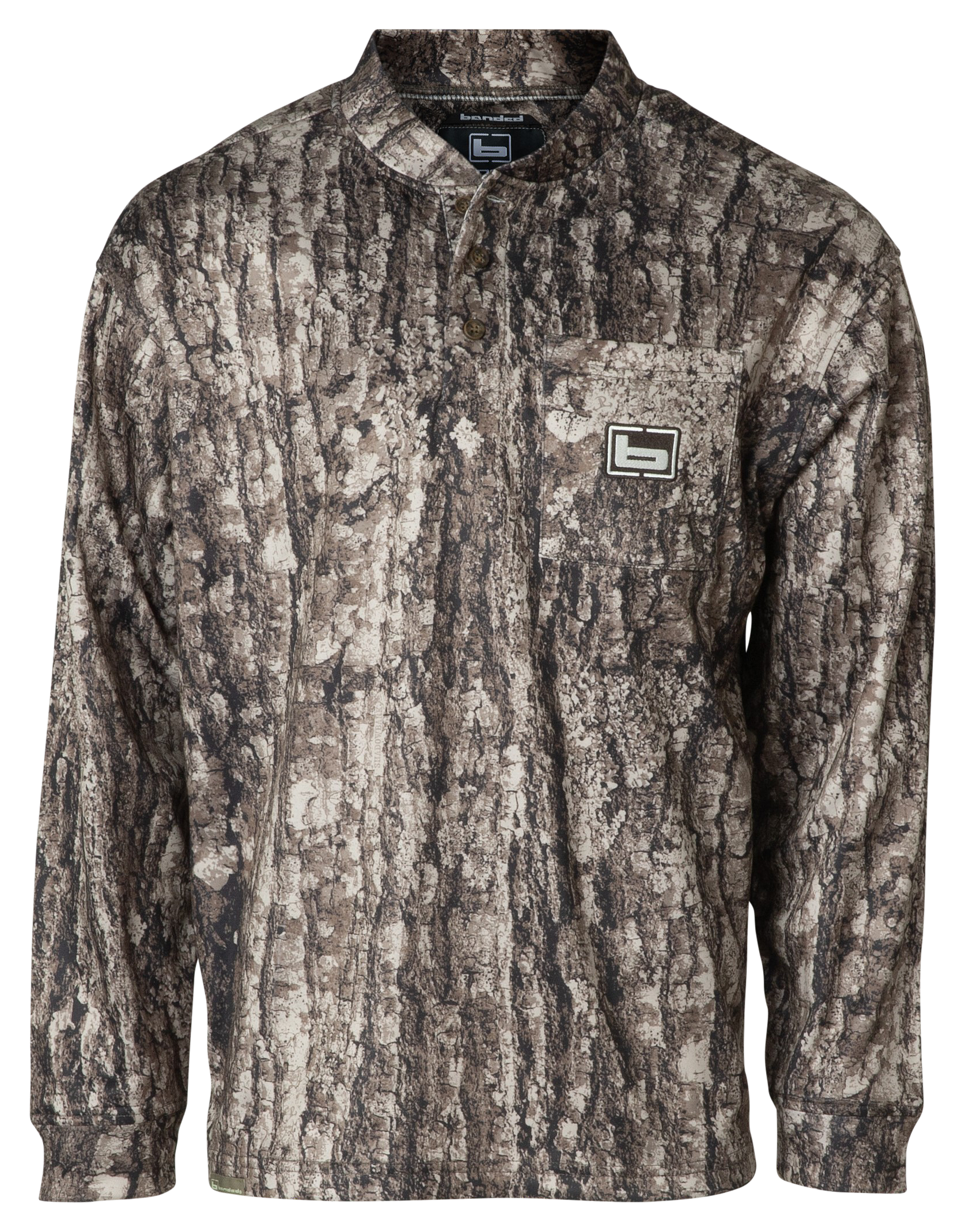 Image of Banded Tec Fleece Henley Shirt