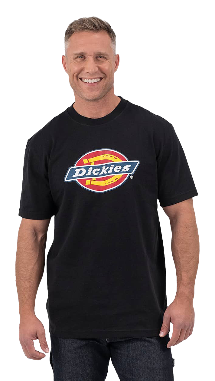 Image of Dickies Tri-Color Logo Short-Sleeve T-Shirt for Men - Knit Black