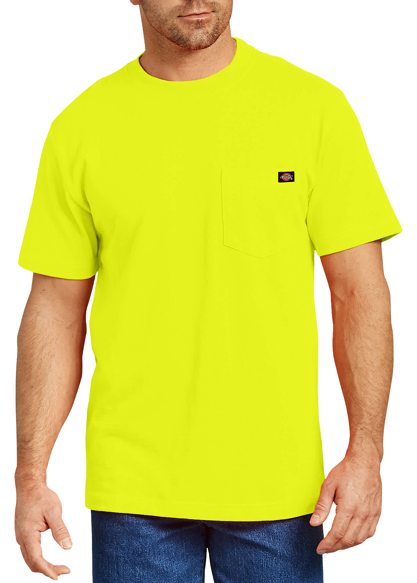 Image of Dickies Heavyweight Short-Sleeve Pocket T-Shirt for Men - Bright Yellow