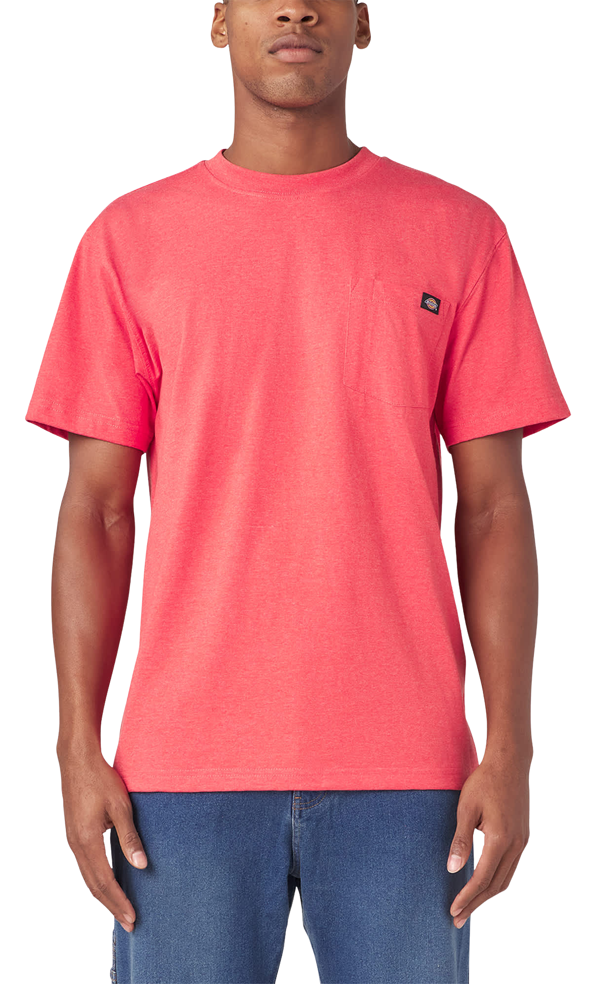 Image of Dickies Heavyweight Short-Sleeve Pocket T-Shirt for Men - Coral Reef Heather