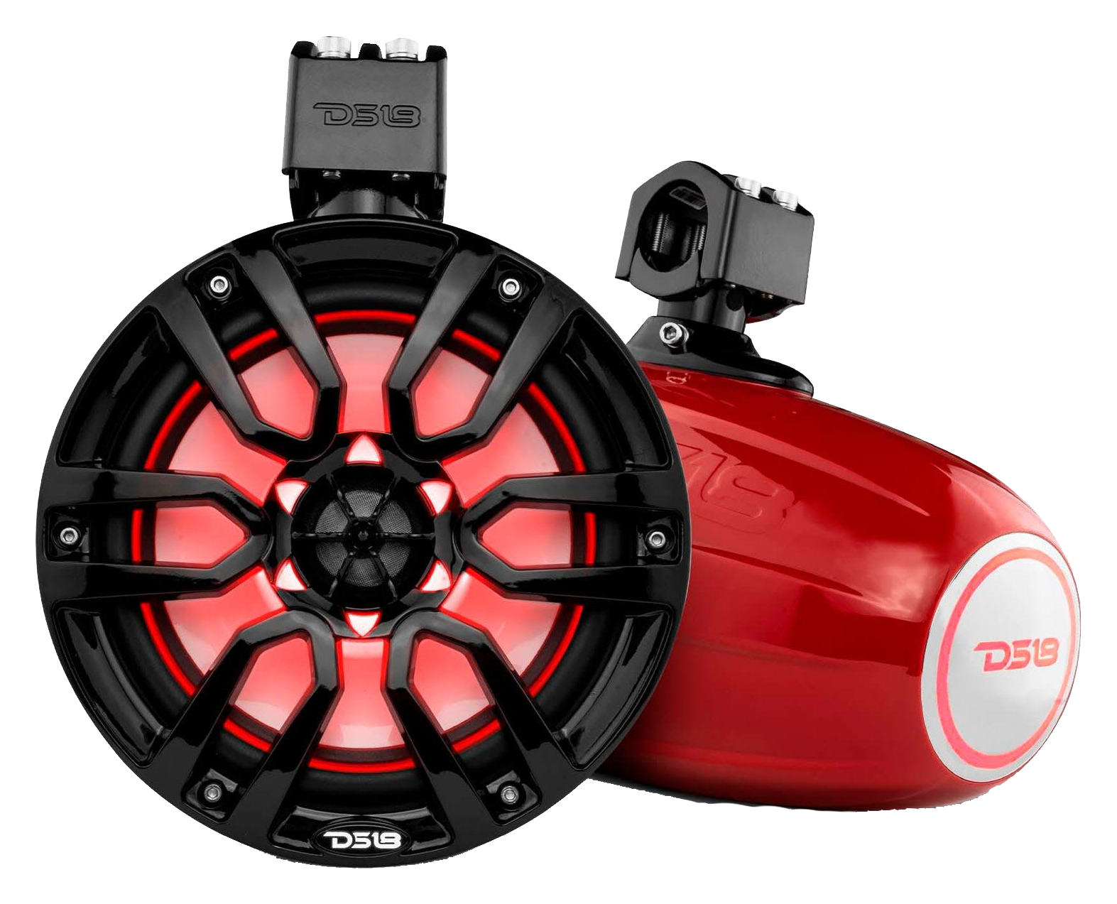 Image of "DS18 NXL 8"" Marine Wakeboard Tower Speakers with Integrated RGB LED Lights"
