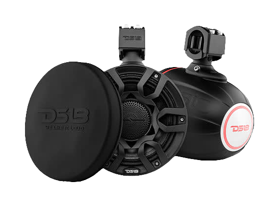 DS18 NXL 8'' Compact Wakeboard Tower Speakers with PRO-HY8.4 and Speaker Cover - Black