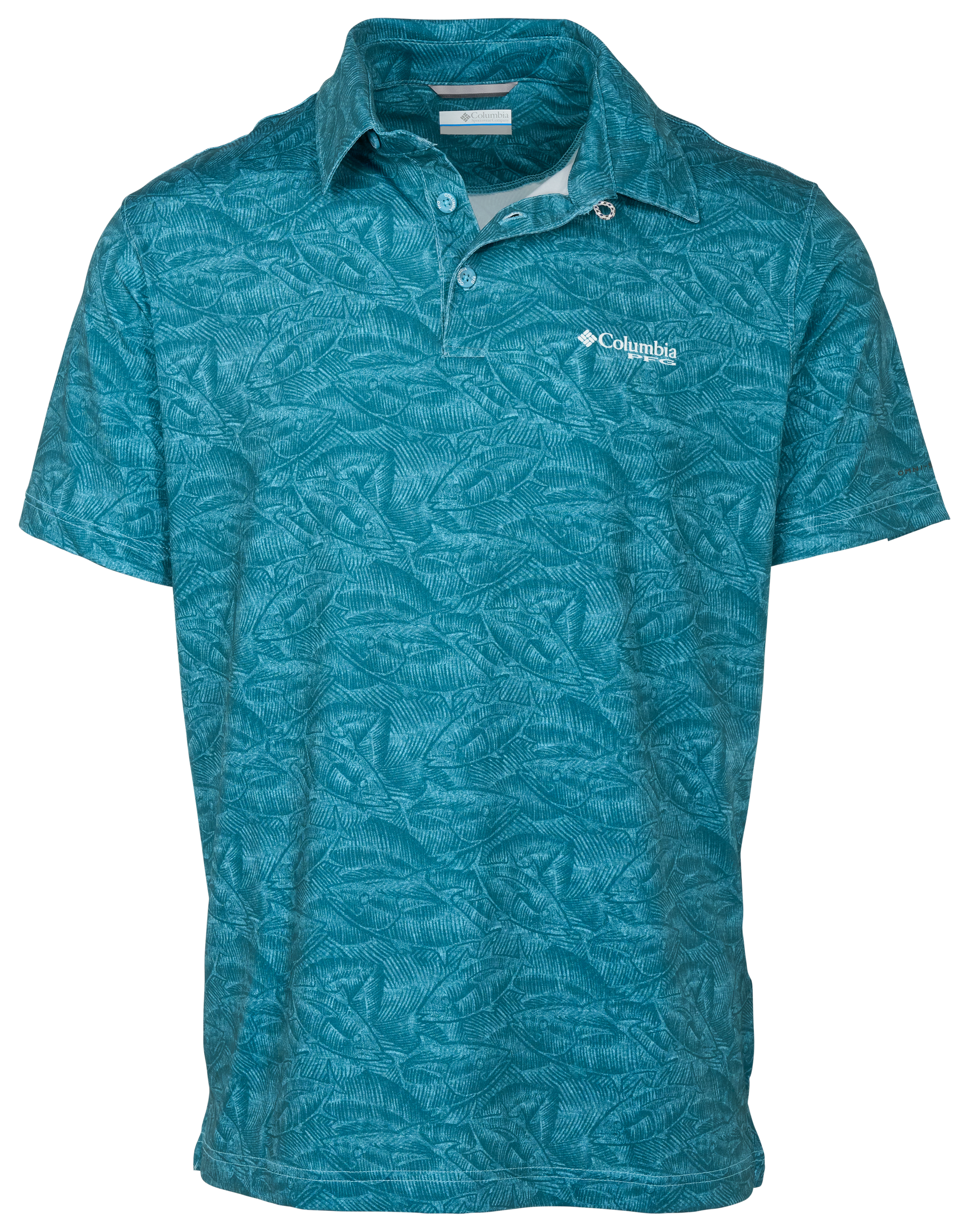 Image of Columbia Super Slack Tide II Stretch Short-Sleeve Polo - Vintage Blue Tunny