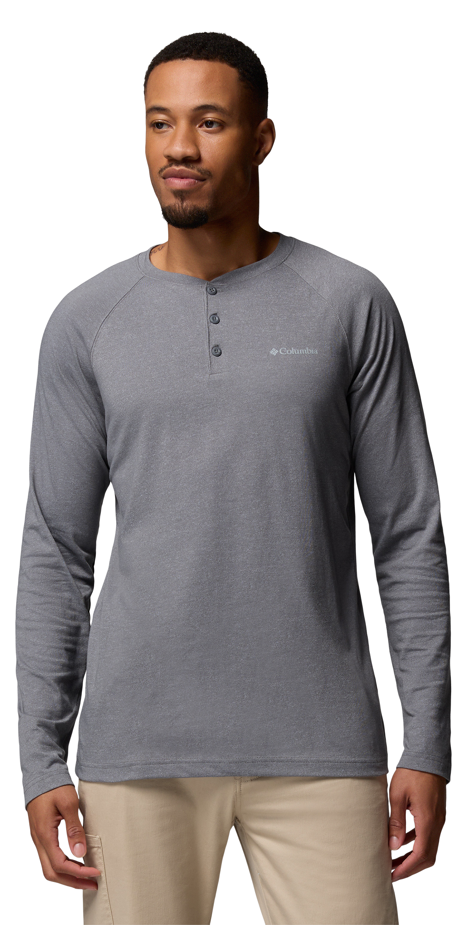 Image of Columbia Thistletown Hills Long-Sleeve Raglan Henley Shirt - City Grey Heather