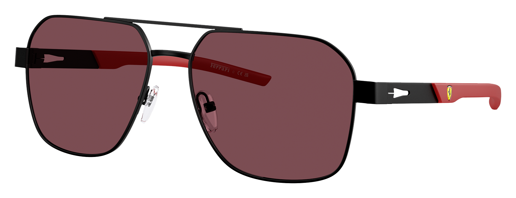 Image of Scuderia Ferrari FZ5003 Polarized Sunglasses - Matte Black/Red Ferrari/Burgundy - X-Large
