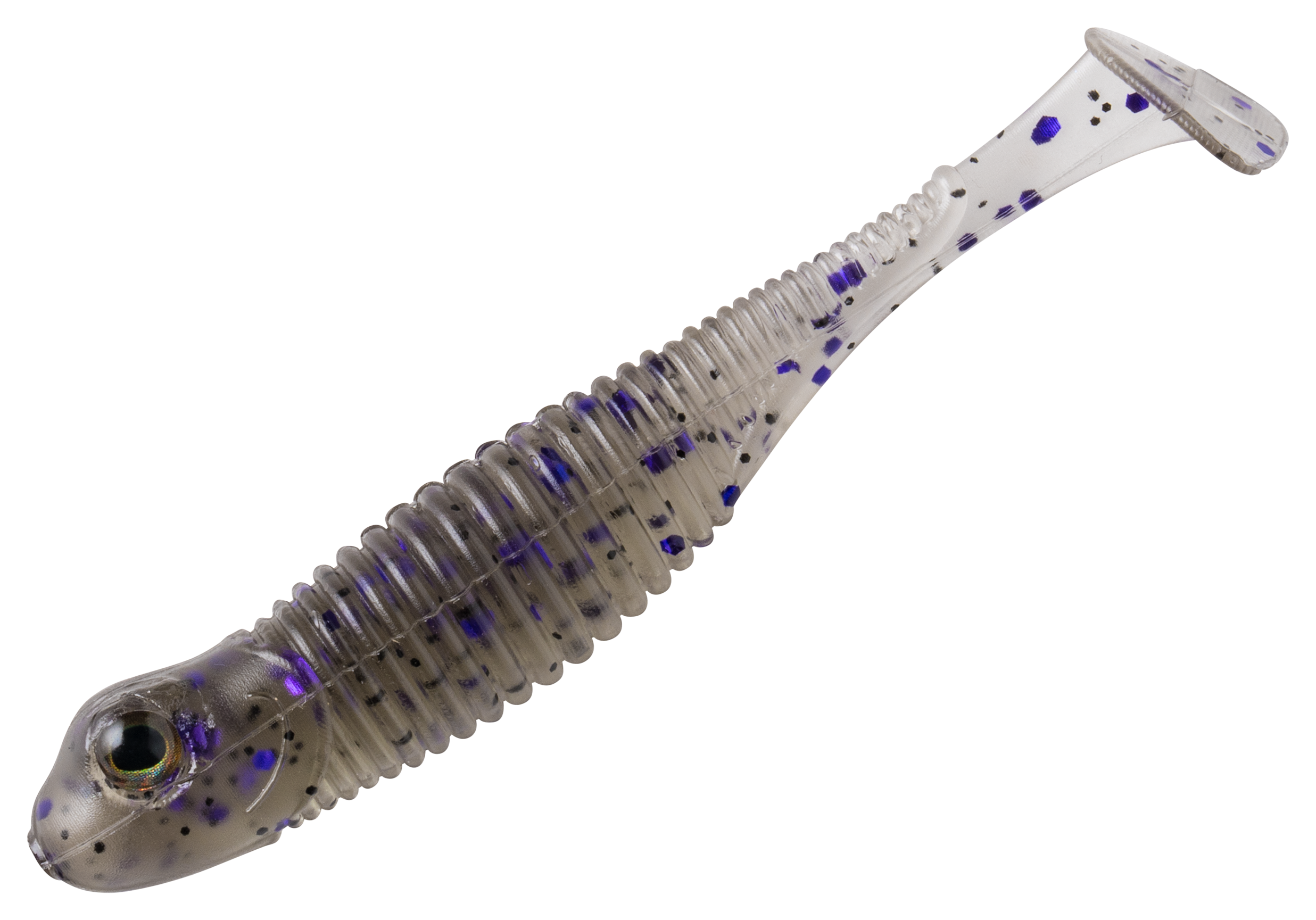 Image of Great Lakes Finesse Dropkick Shad - Smoke Clear Purple Flake