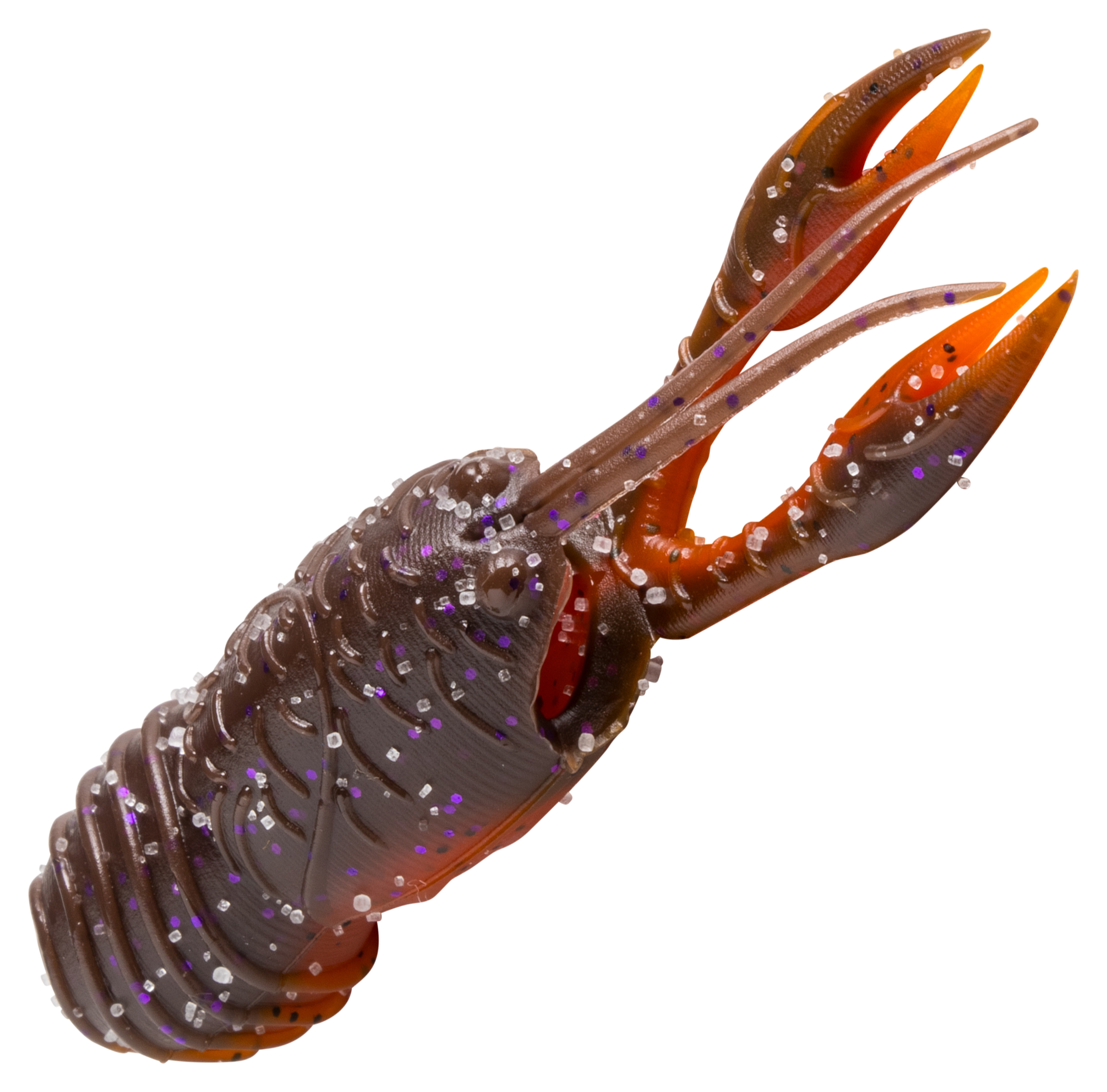 Image of "Great Lakes Finesse Juvy Craw - Brown Purple Orange Belly - 2-1/2"""