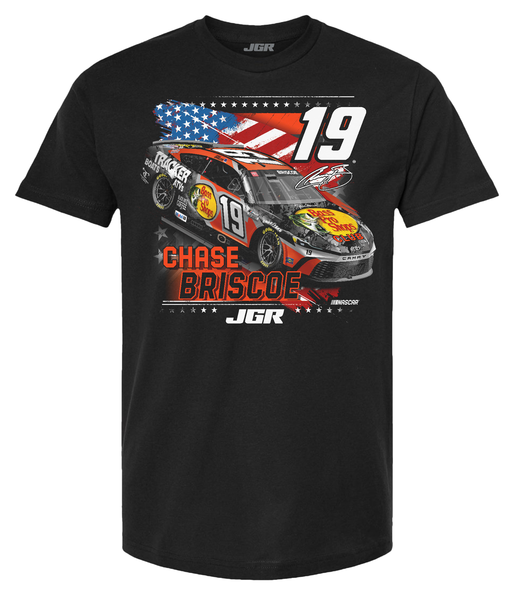 Image of NASCAR Chase Briscoe Patriotic Short-Sleeve T-Shirt or Men - Black - L