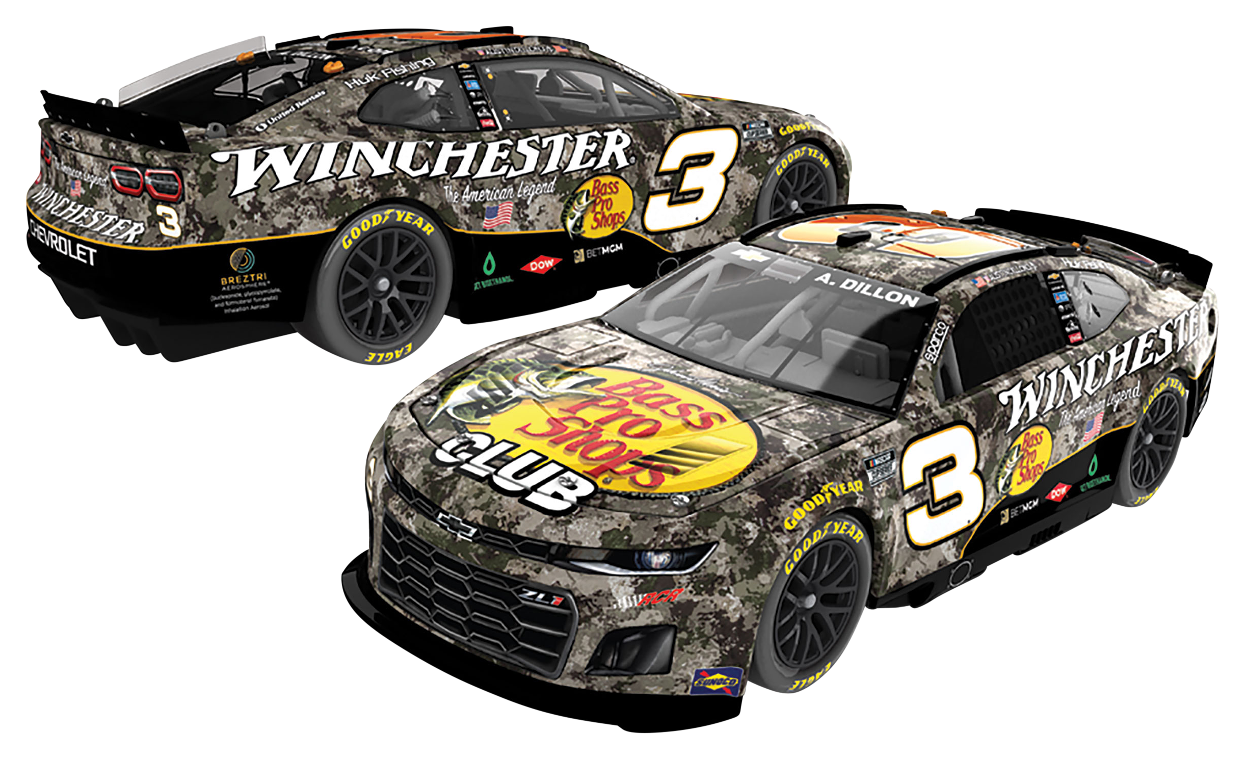 Image of NASCAR Bass Pro Shops #3 Austin Dillon 1:24 Winchester Die-Cast Car