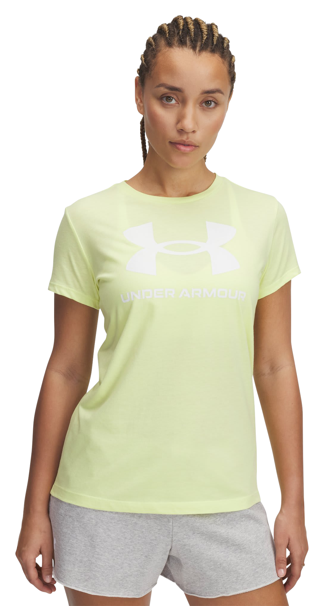 Image of Under Armour Live Sportstyle Graphic Short-Sleeve T-Shirt for Ladies - Sonic Yellow/White - XL