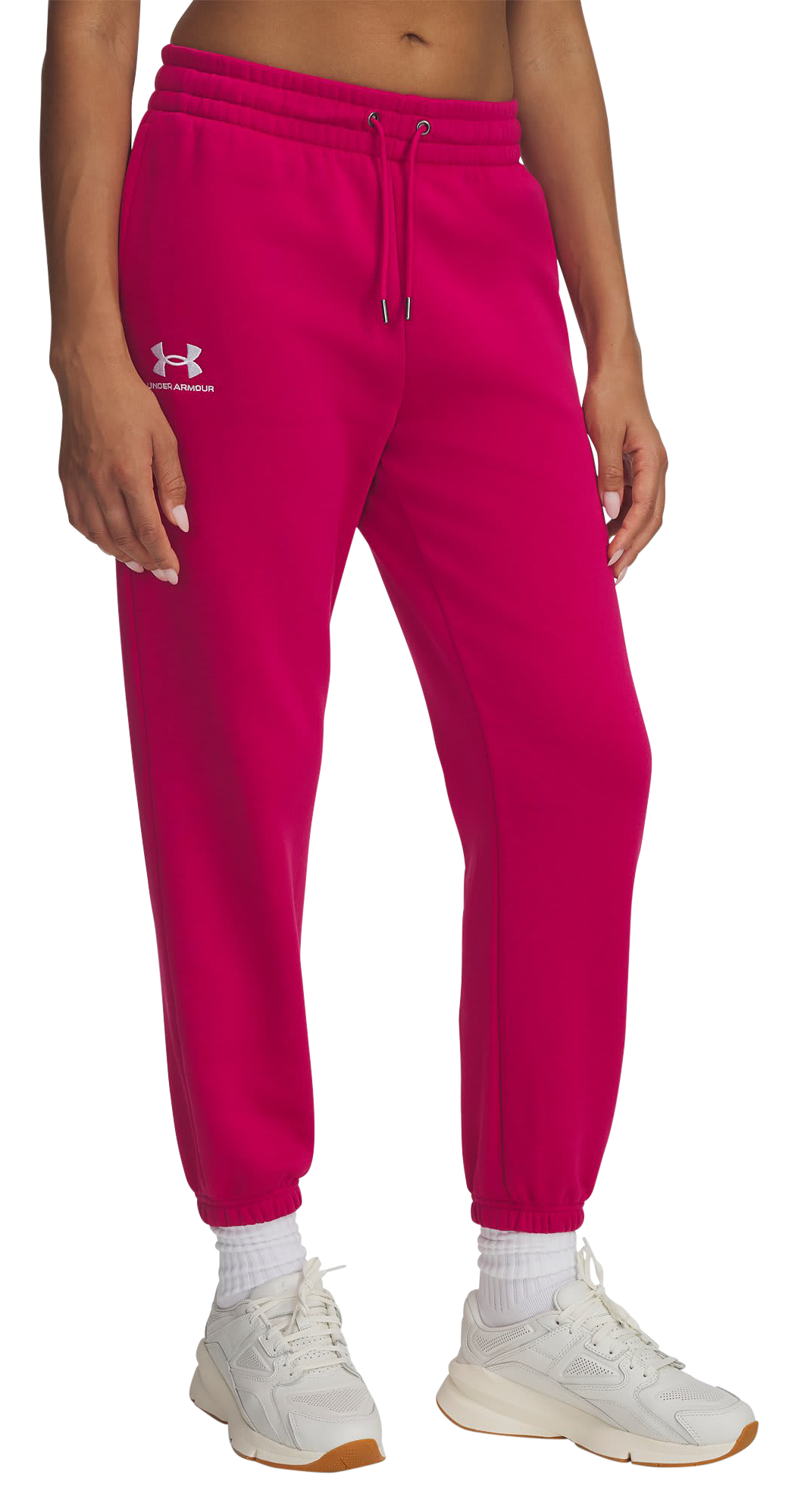 Image of Under Armour UA Icon Fleece Joggers for Ladies - Shaded Fuchsia/White - XL - Tall