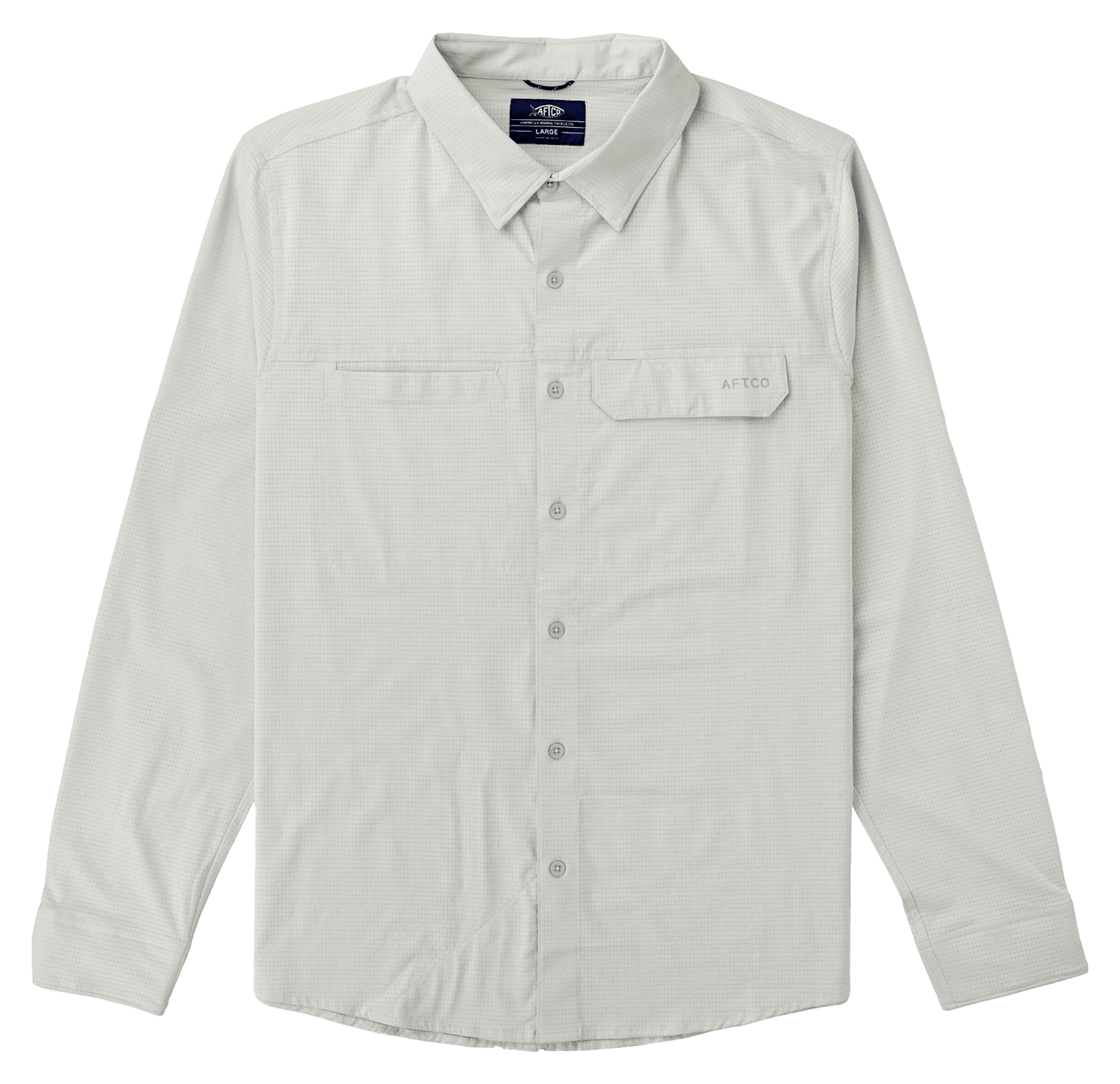 Image of AFTCO Air-O Mesh Tech Long-Sleeve Shirt - Harbor Gray
