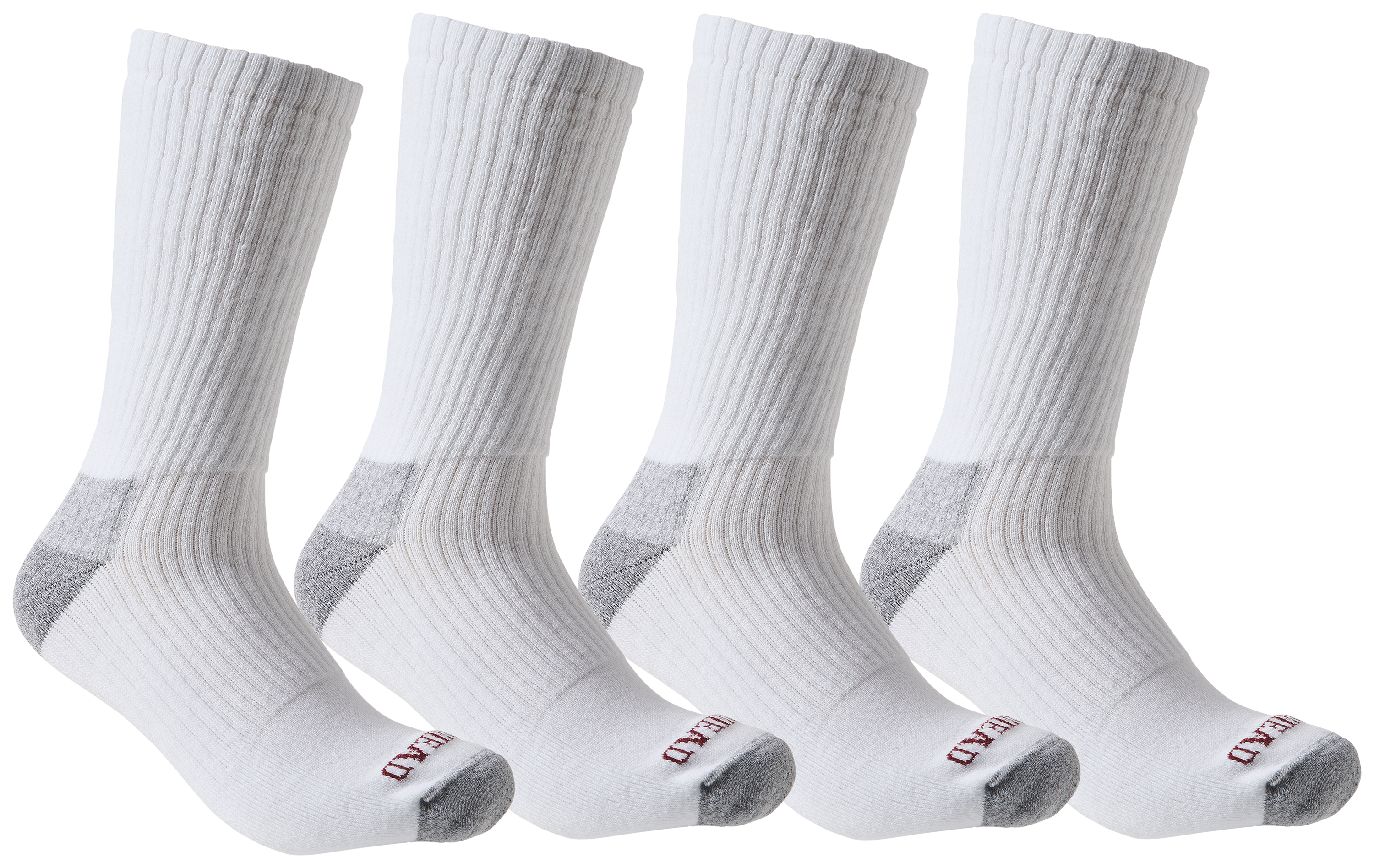 Image of RedHead Premium Cotton Work Socks for Men 4-Pack - White - L