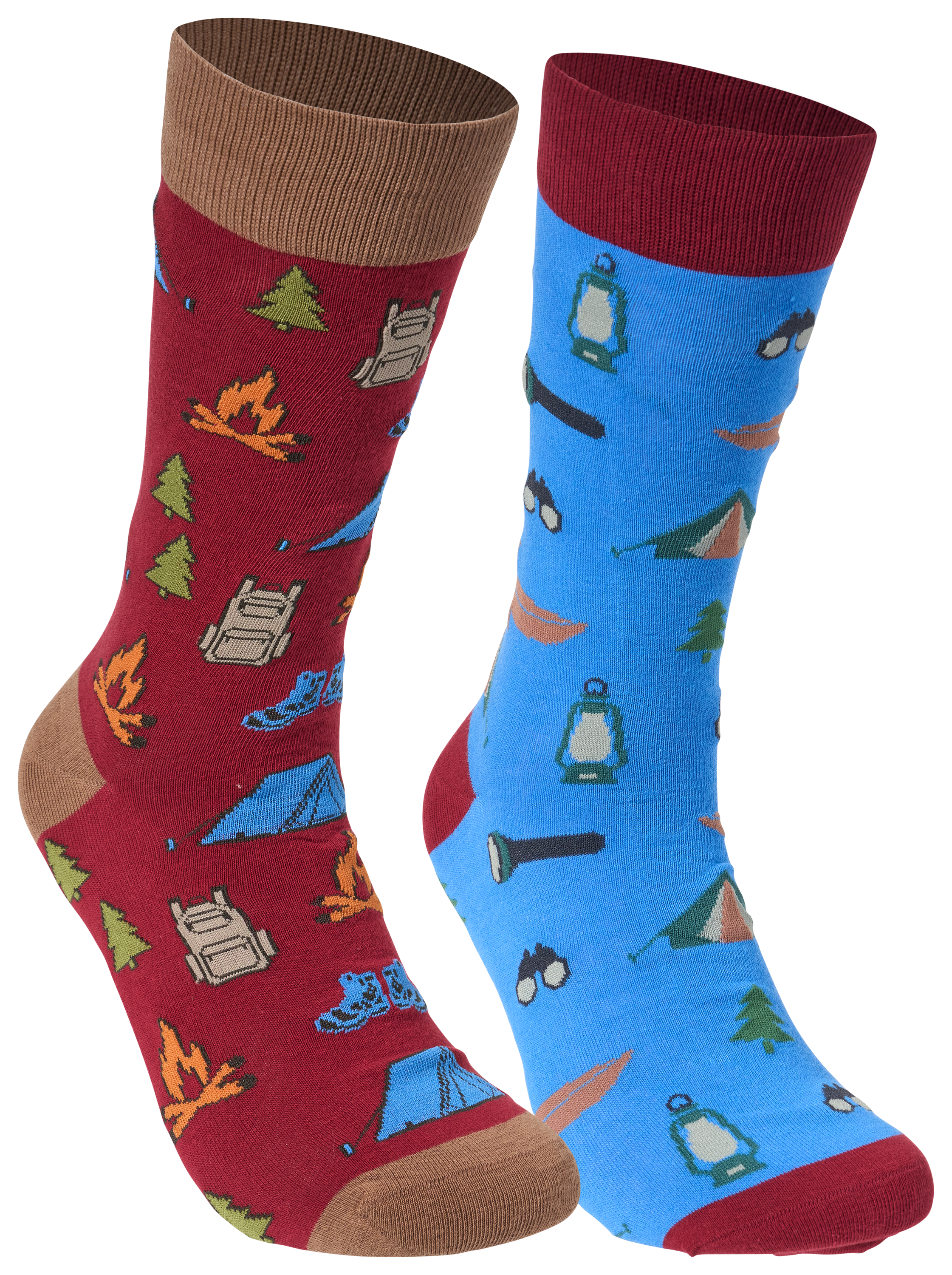 Image of RedHead Novelty Lightweight Crew Socks for Men 2-Pack - Camp