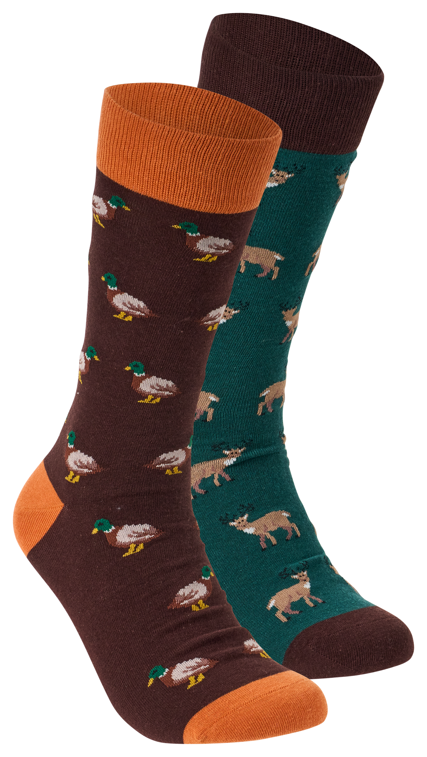 Image of RedHead Novelty Lightweight Crew Socks for Men 2-Pack - Duck/Deer