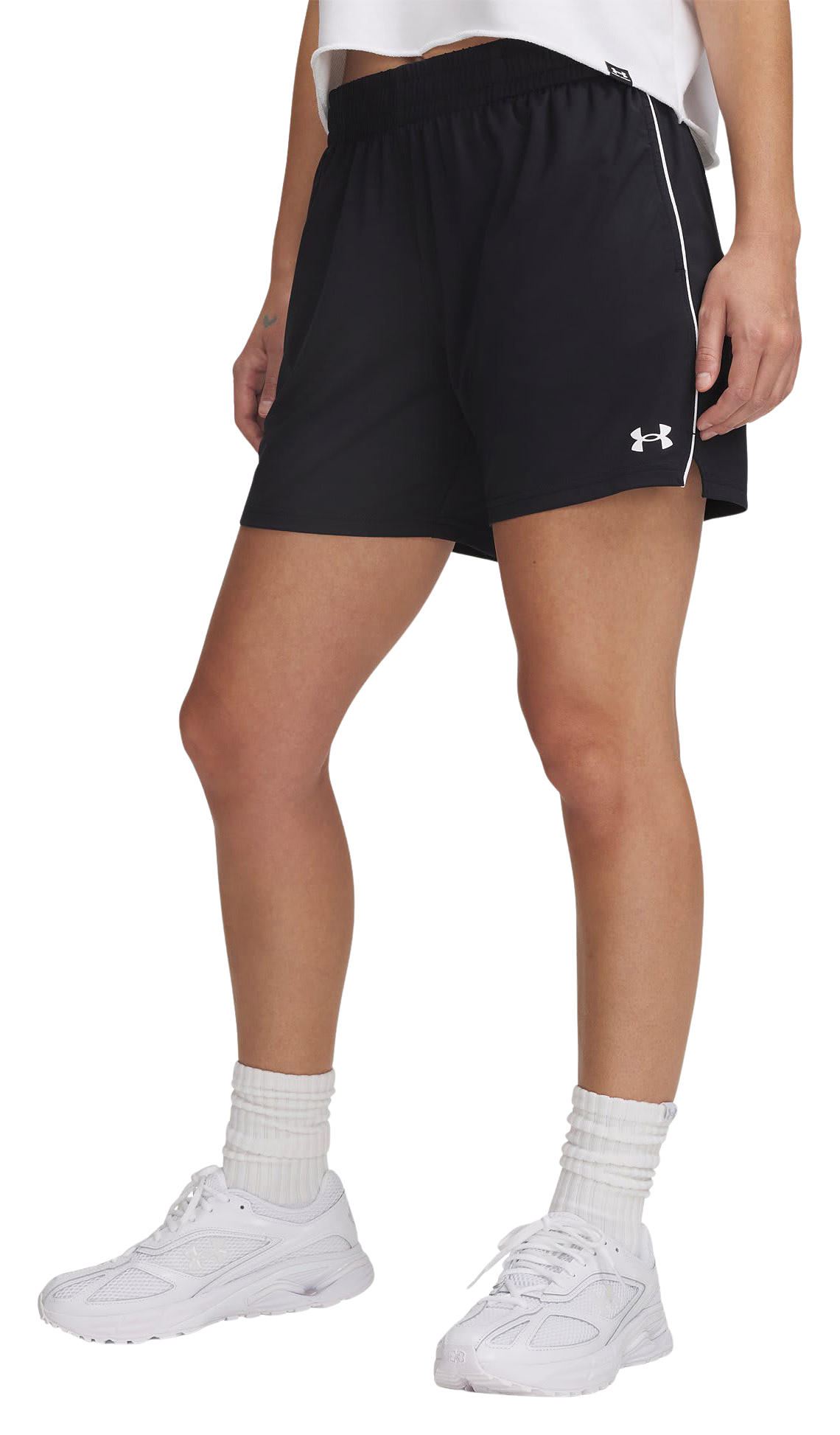 Image of "Under Armour Tech Team 5"" Shorts for Ladies - Black/White - XXL"