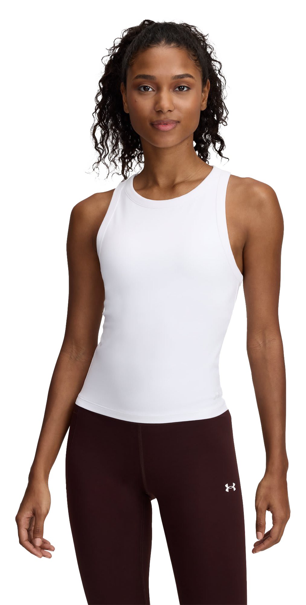 Image of Under Armour Motion High-Neck Tank for Ladies - White/Halo Gray
