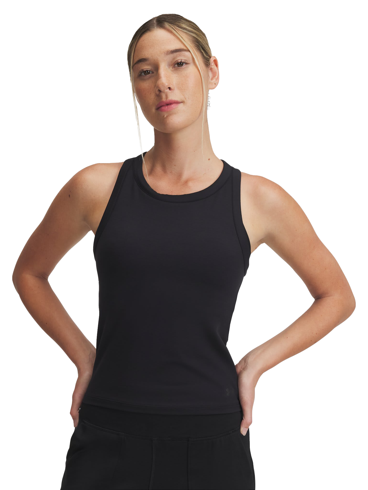 Image of Under Armour Motion High-Neck Tank for Ladies - Black/Jet Gray - LG