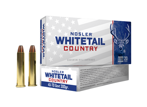 Nosler Whitetail Country .45-70 Govt 300 Grain Rifle Ammo - Nosler