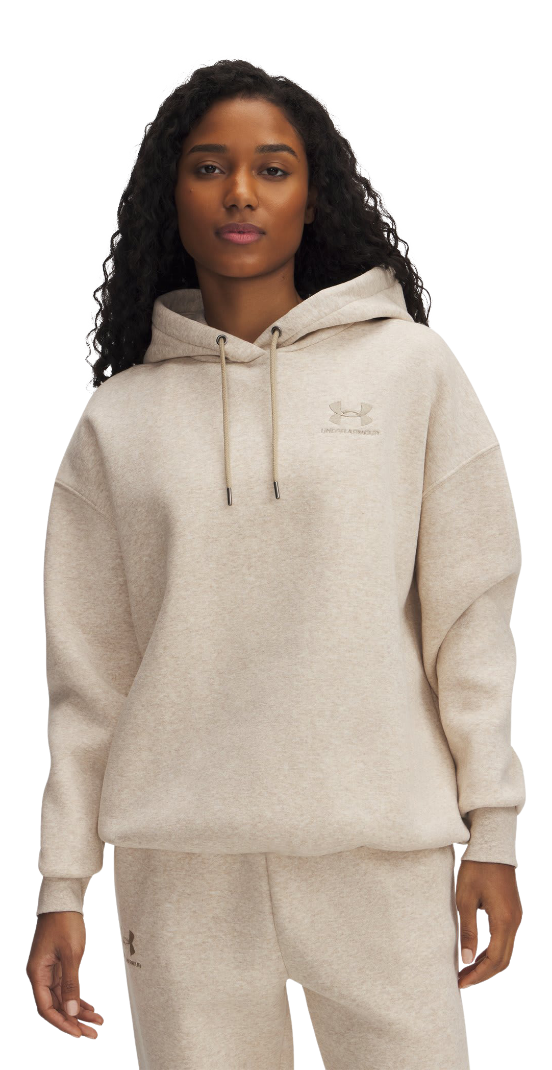 Image of Under Armour Icon Fleece Oversized Hoodie for Ladies - City Khaki/City Khaki - XS
