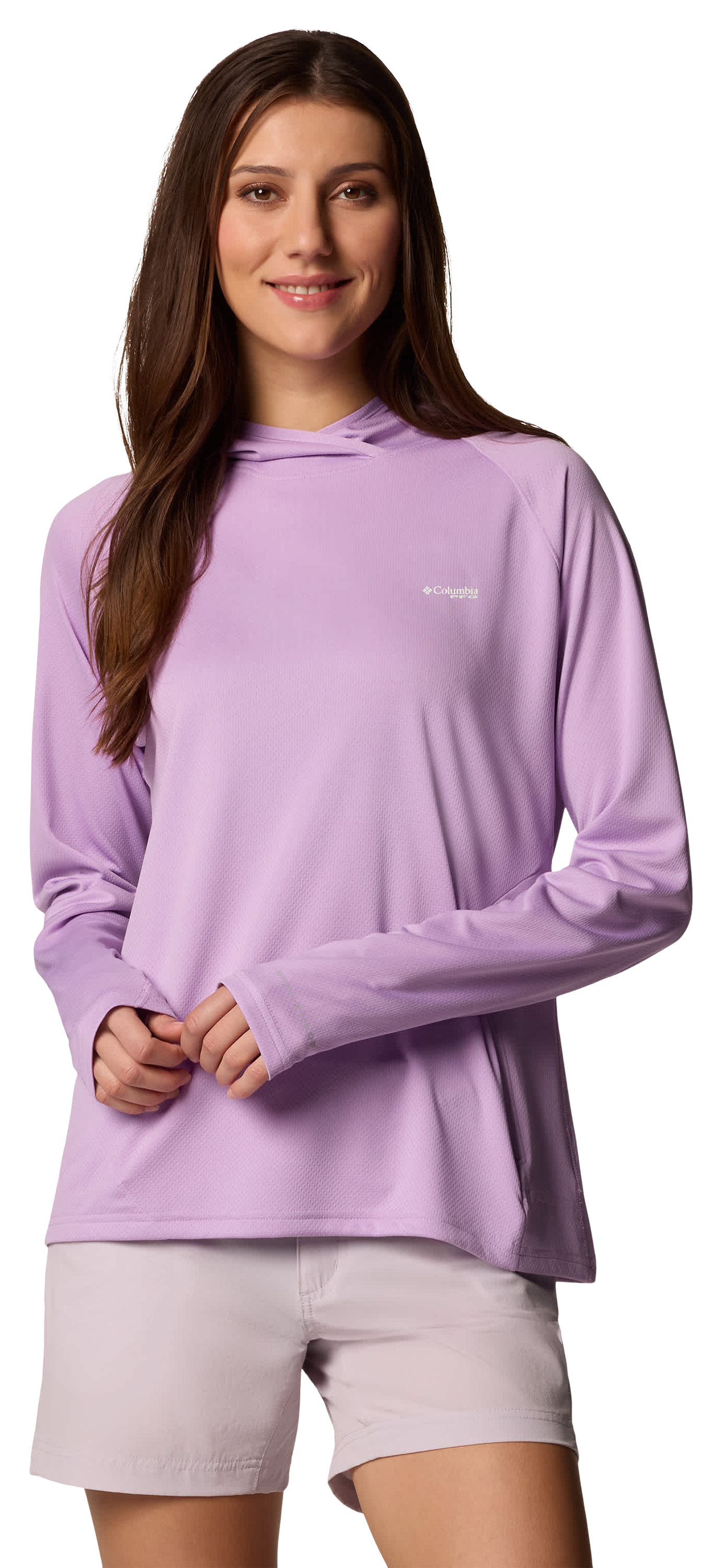 Image of Columbia PFG Solar Stream Elite Hoodie for Ladies - Hydrangea - M