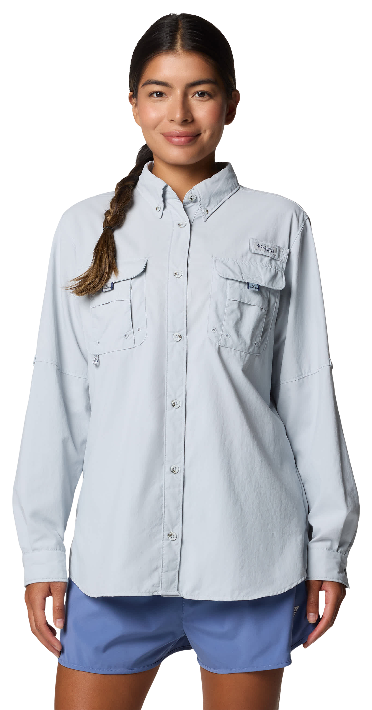 Image of Columbia PFG Bahama II Long-Sleeve Button-Down Shirt - Cirrus Grey