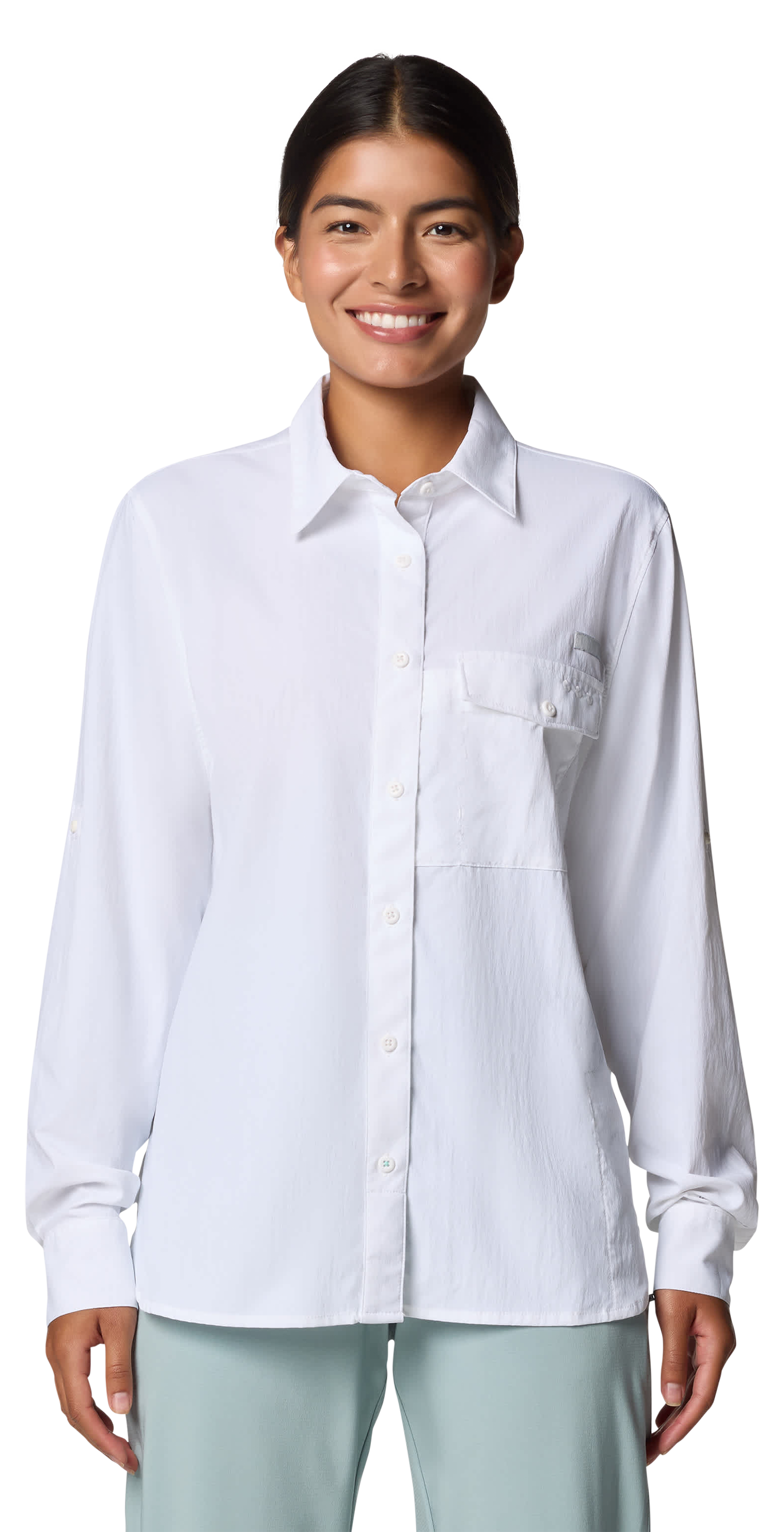 Image of Columbia PFG Wild Cast Long-Sleeve Shirt for Ladies - White - M