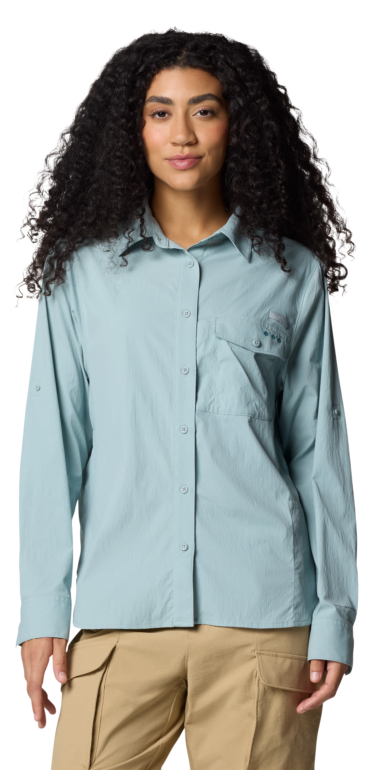 Image of Columbia PFG Wild Cast Long-Sleeve Shirt for Ladies - Crushed Blue - S