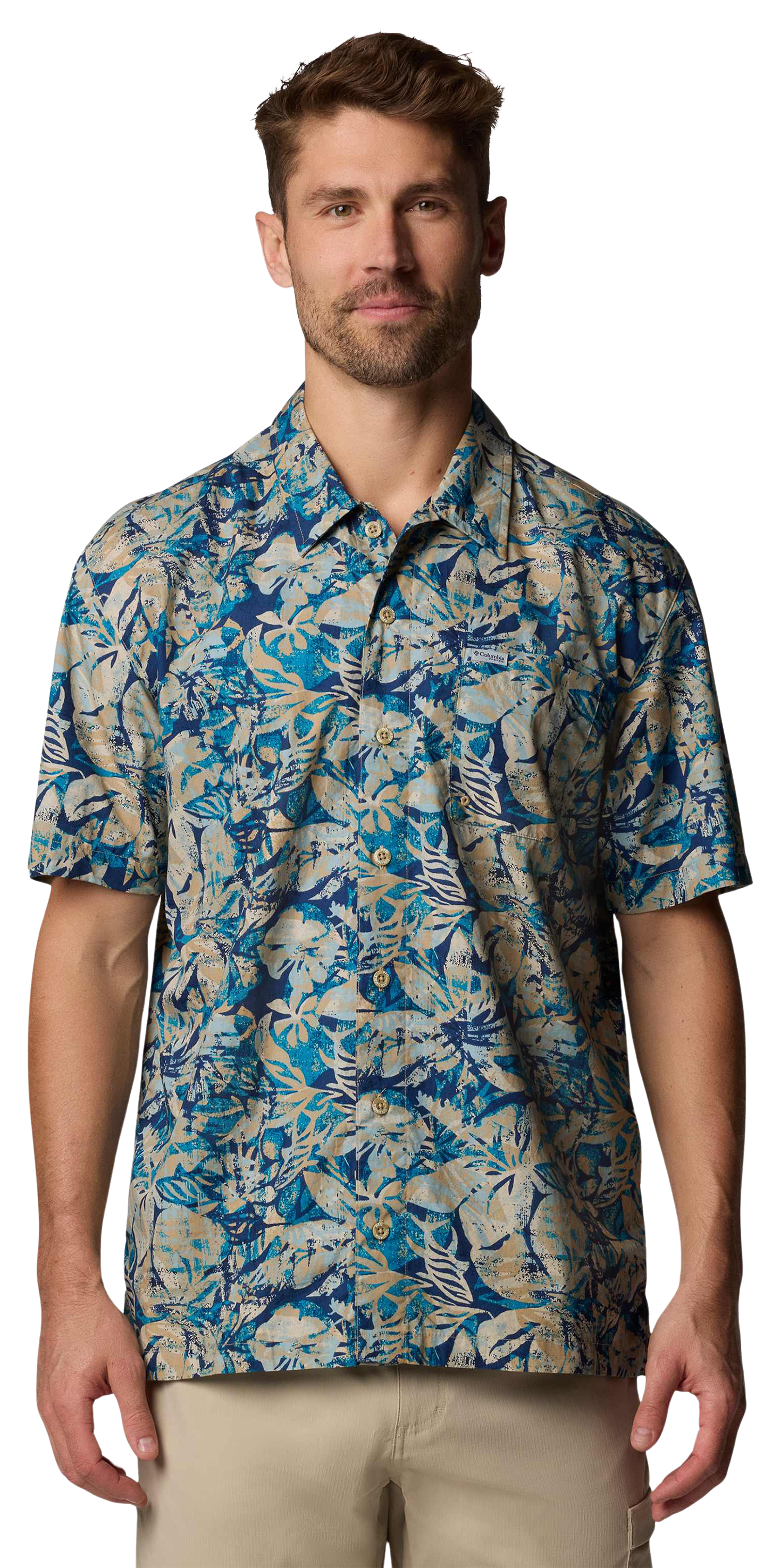 Columbia PFG Trollers Best Short-Sleeve Shirt for Men - Blue Echo Wild Caught - 3XT