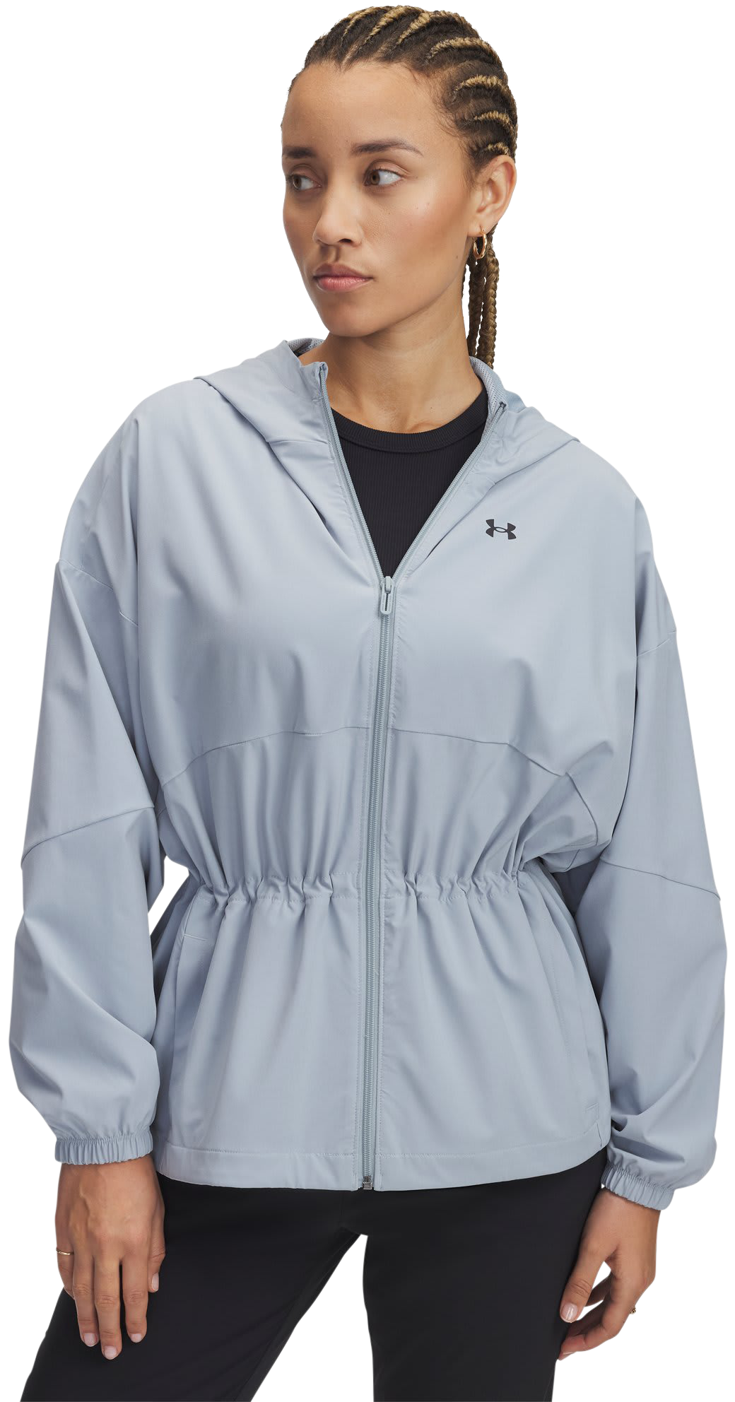 Image of Under Armour Rival Woven OS Jacket for Ladies - Harbor Blue/Black