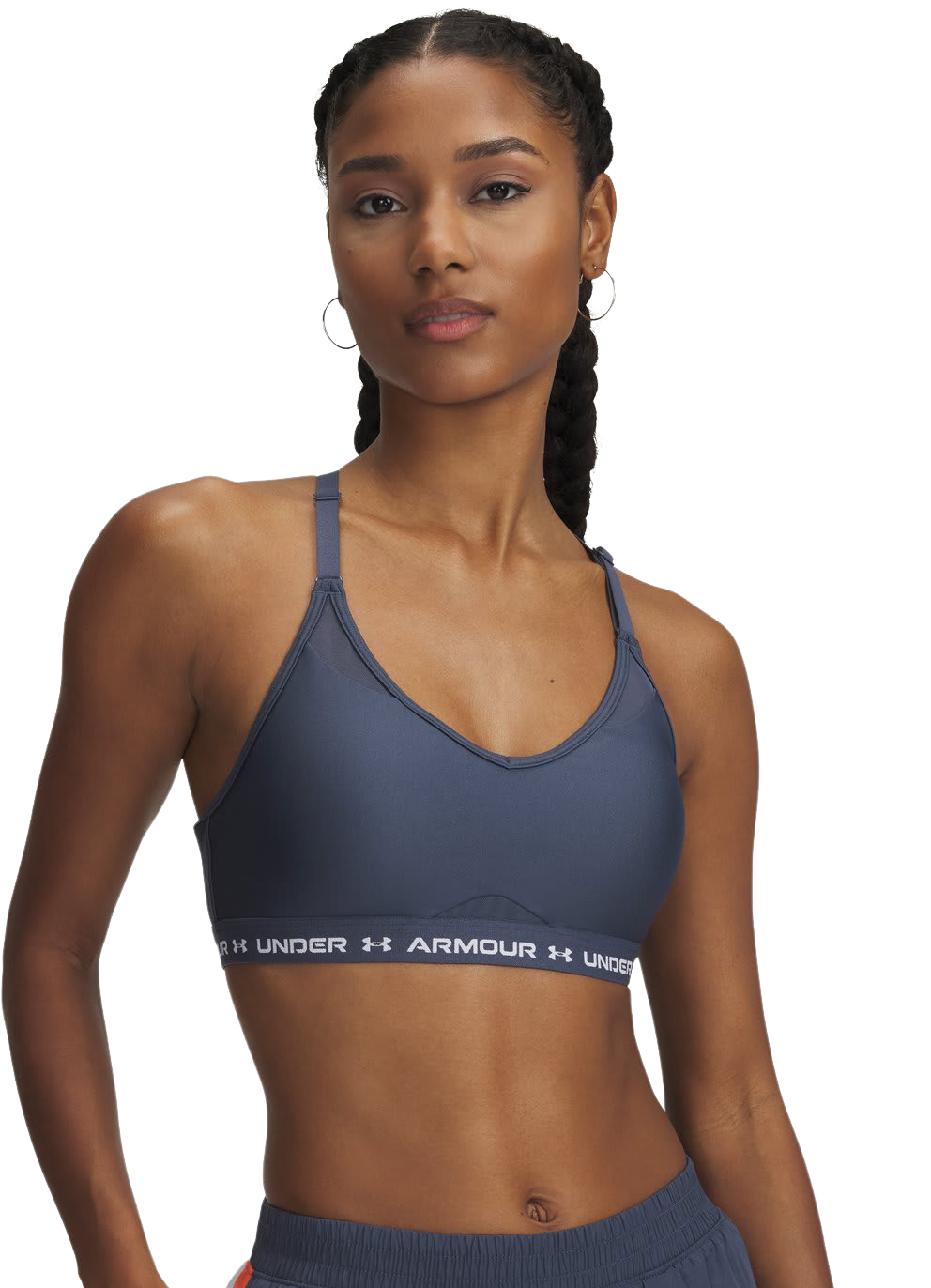 Image of Under Armour Crossback Low Sports Bra for Ladies - Downpour Gray/White - M