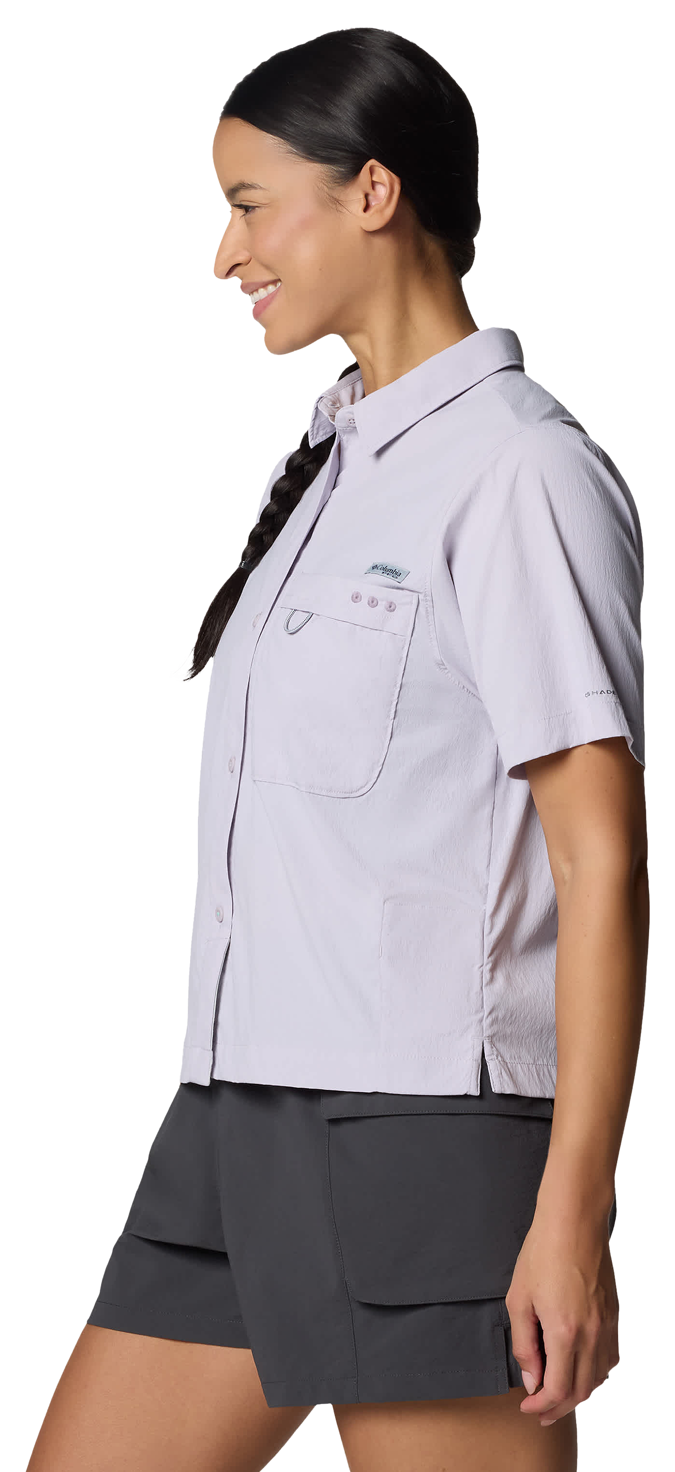 Image of Columbia Wild Cast Short-Sleeve Shirt for Ladies - Lavender Pearl - M