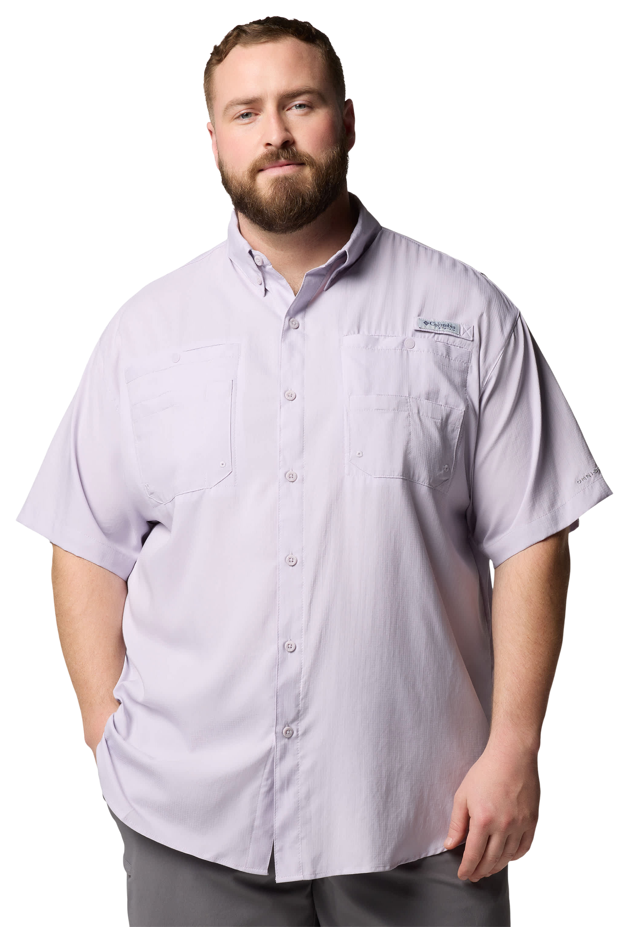 Image of Columbia Tamiami II Short-Sleeve Shirt for Men - Lavender Pearl - 3X