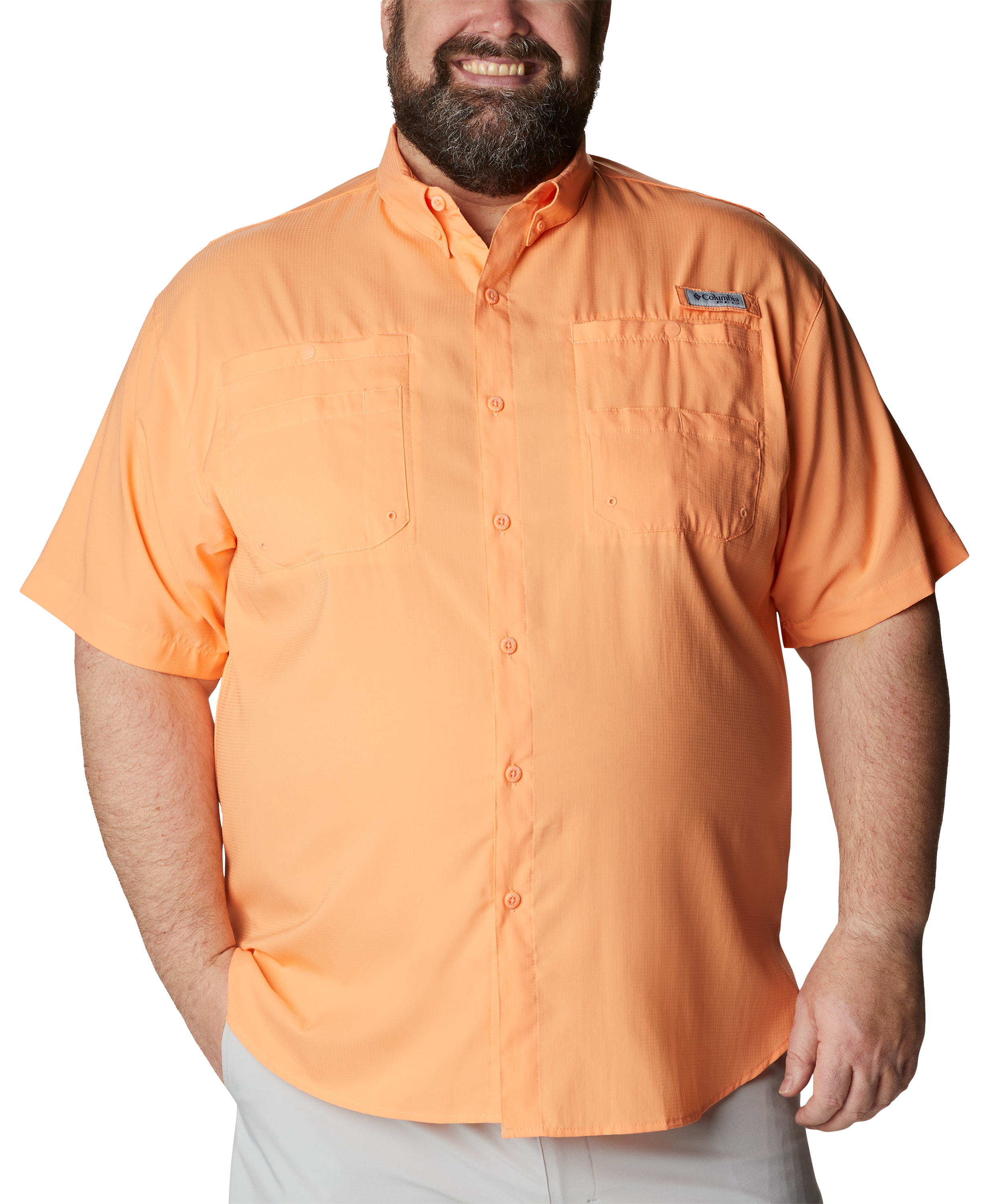 Image of Columbia Tamiami II Short-Sleeve Button-Down Shirt - Bright Nectar