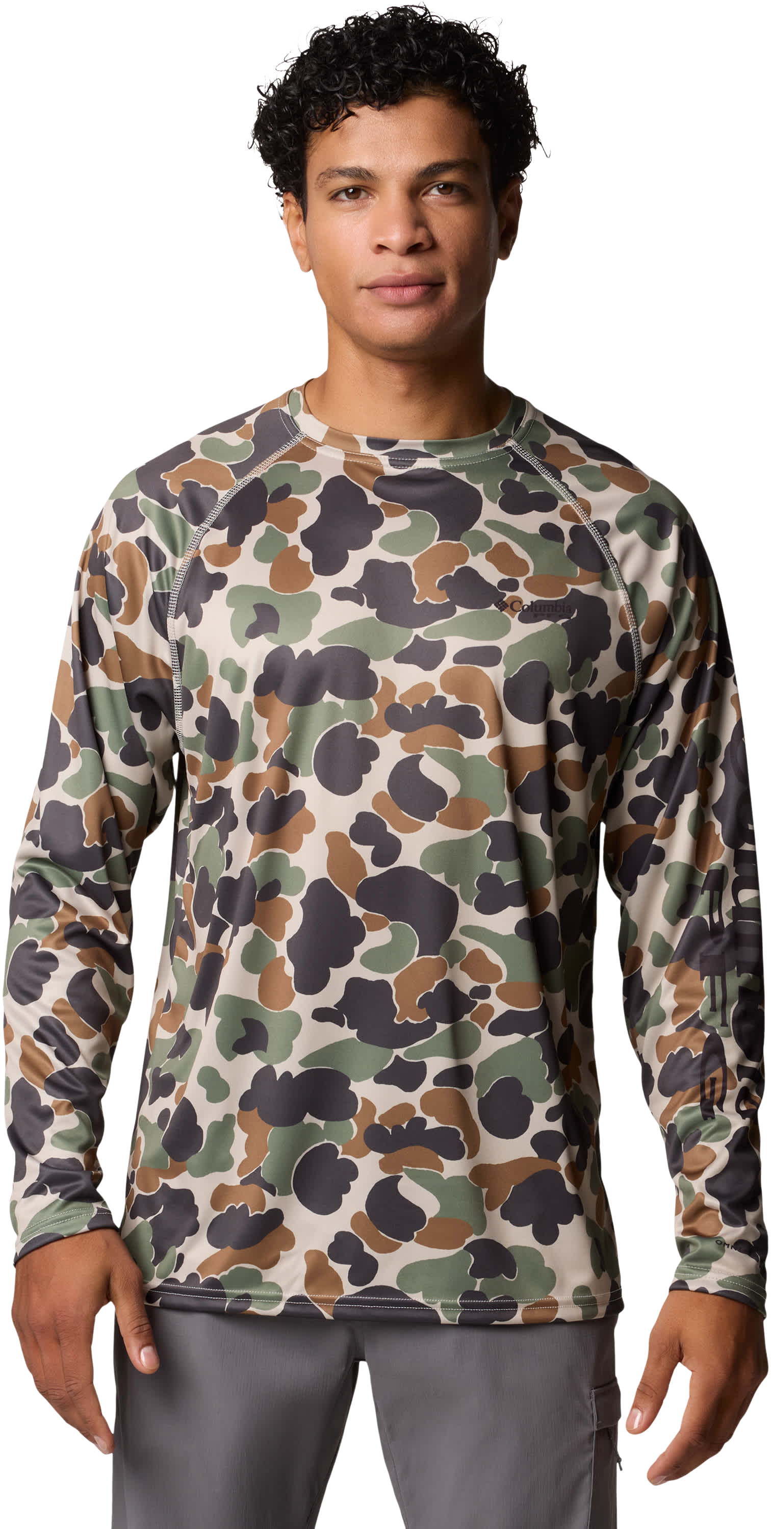 Image of Columbia PFG Super Terminal Tackle Long-Sleeve Shirt for Men - Fossil Deltahunter Camo