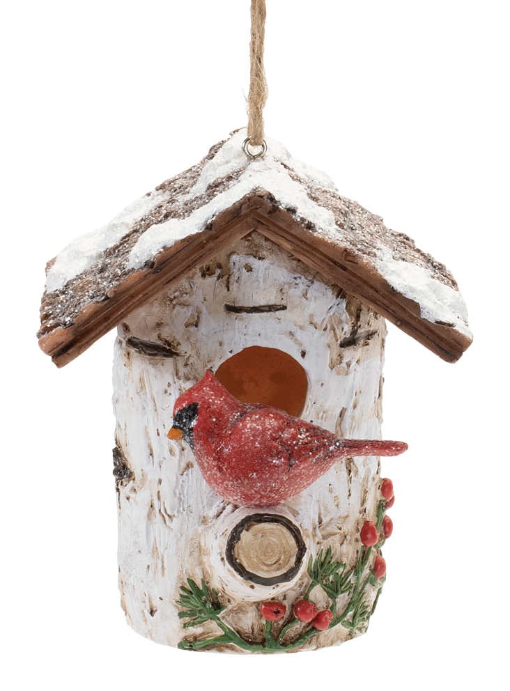 BASS PRO SHOPS Cardinal and Birdhouse Resin Ornament