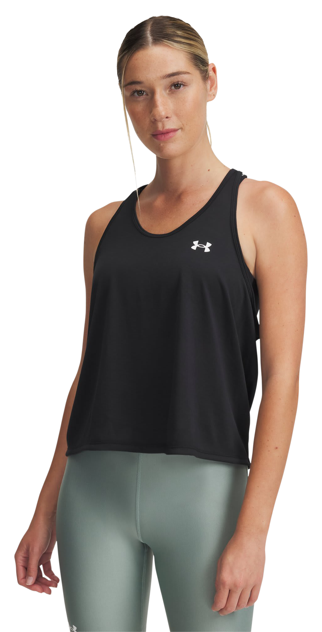 Image of Under Armour Tech Swing Tank for Ladies - Black/White - LG