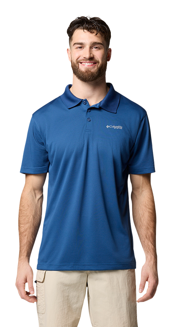 Image of Columbia PFG Solar Stream Short-Sleeve Polo for Men - Carbon - 3XT
