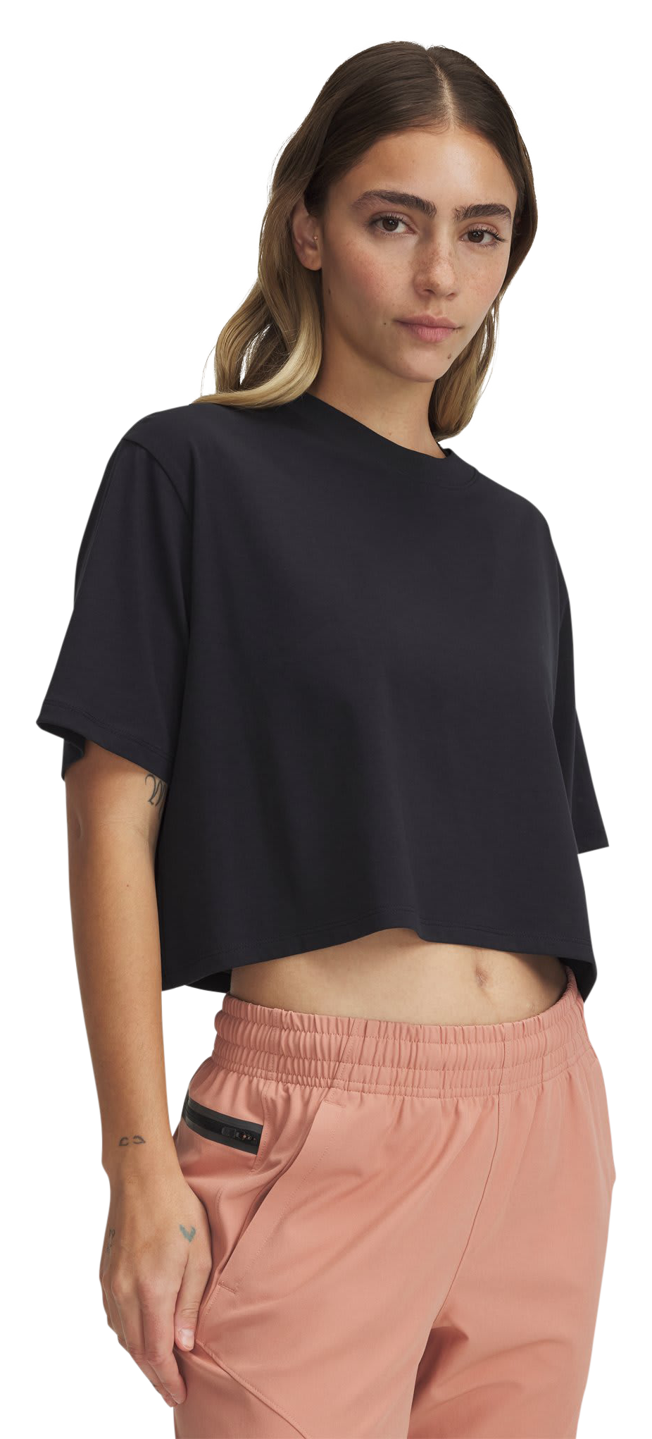 Image of Under Armour Rival Short-Sleeve T-Shirt for Ladies - Black/Black/White - SM