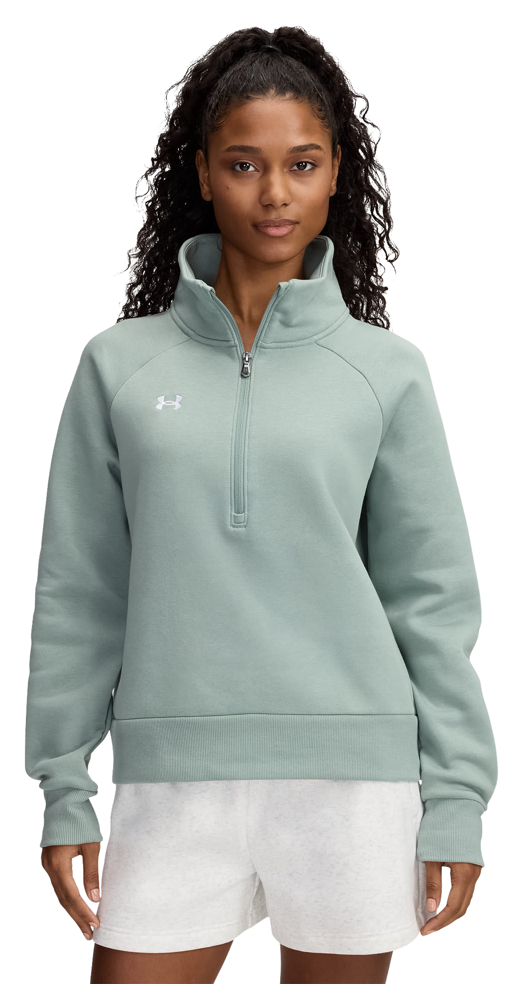Image of Under Armour Rival Fleece Half-Zip Long-Sleeve Pullover for Ladies