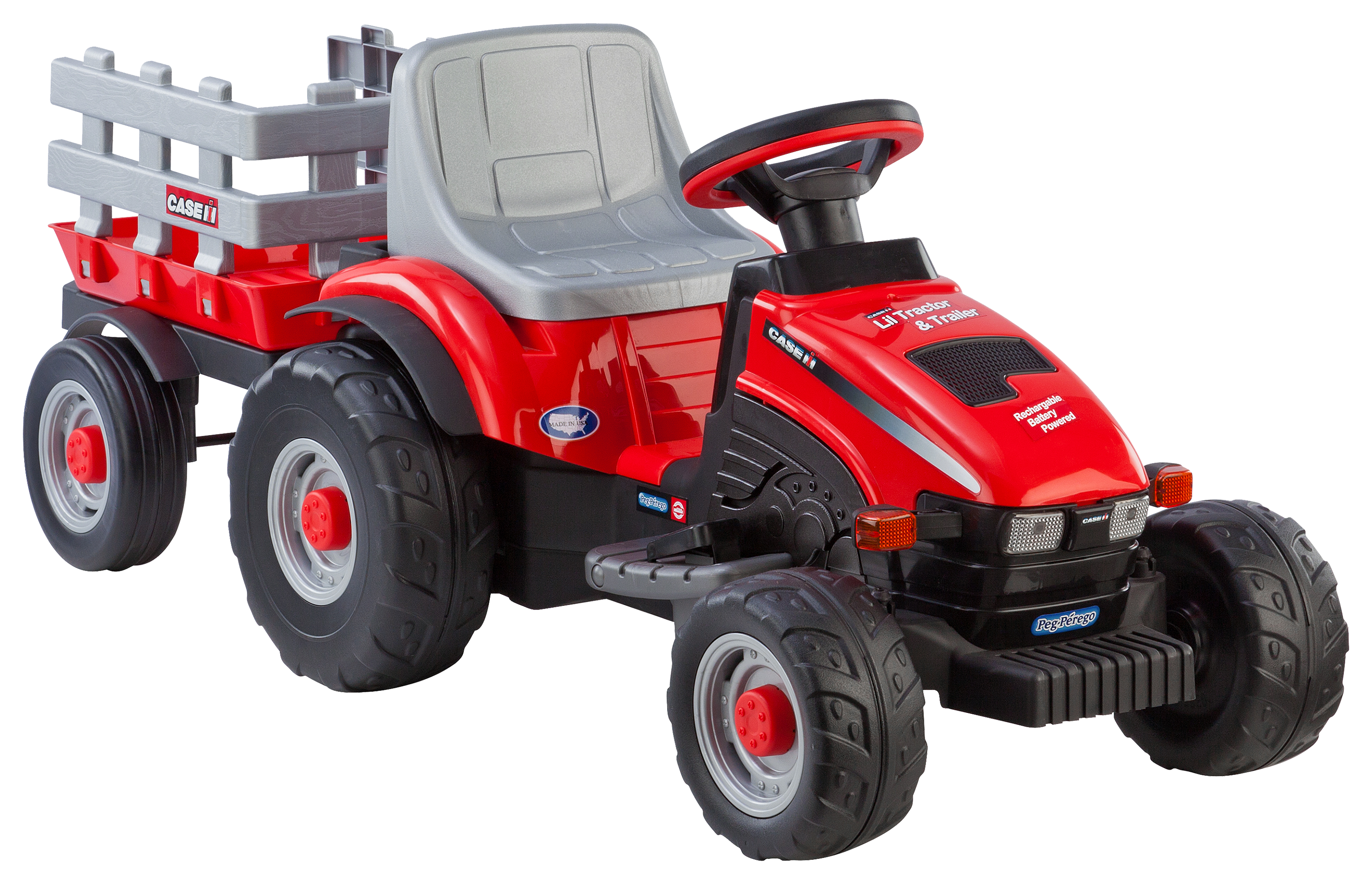 Image of Peg Perego Case IH Lil Tractor and Trailer