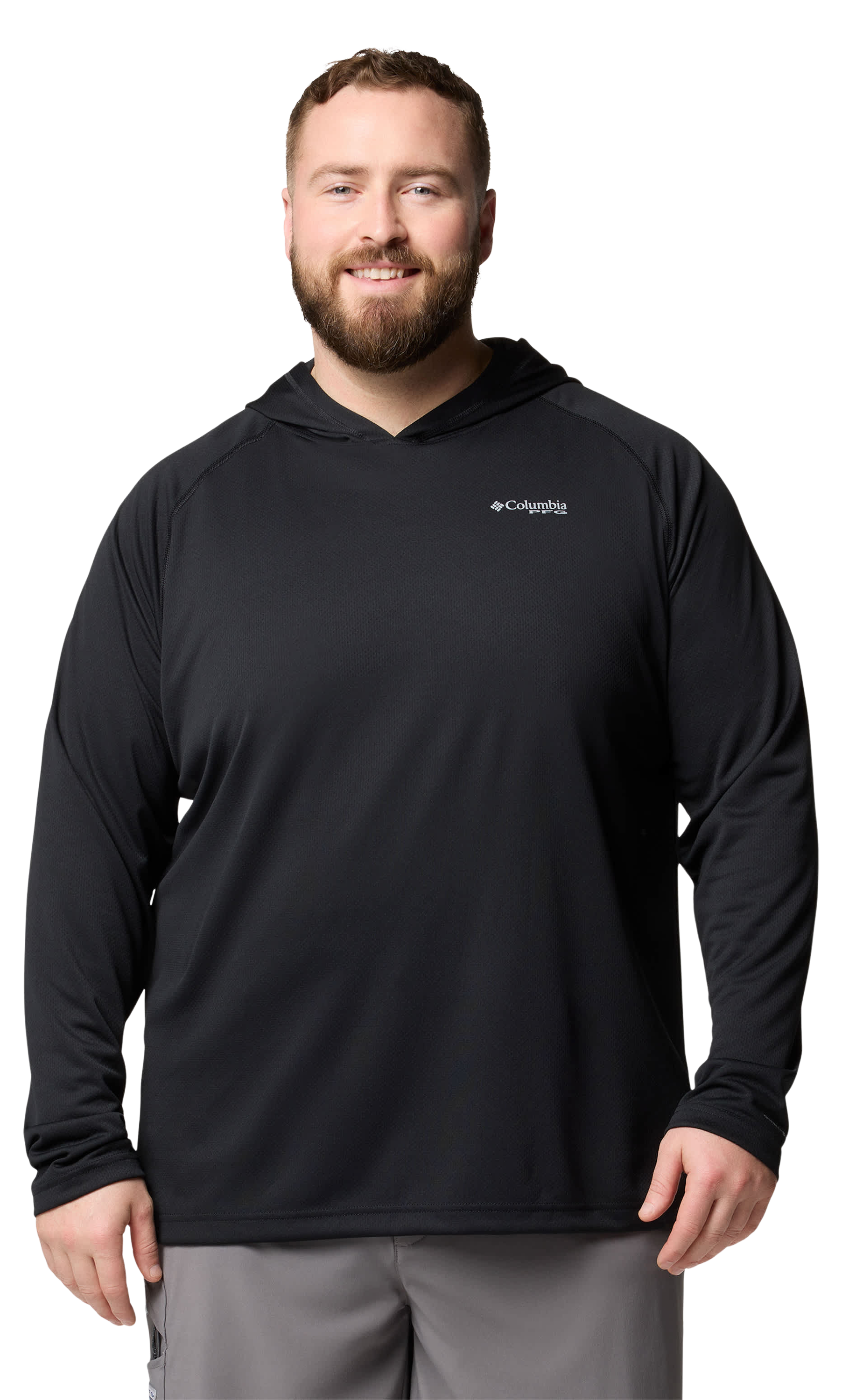 Image of Columbia PFG Solar Stream Hoodie for Men - Black - XLT