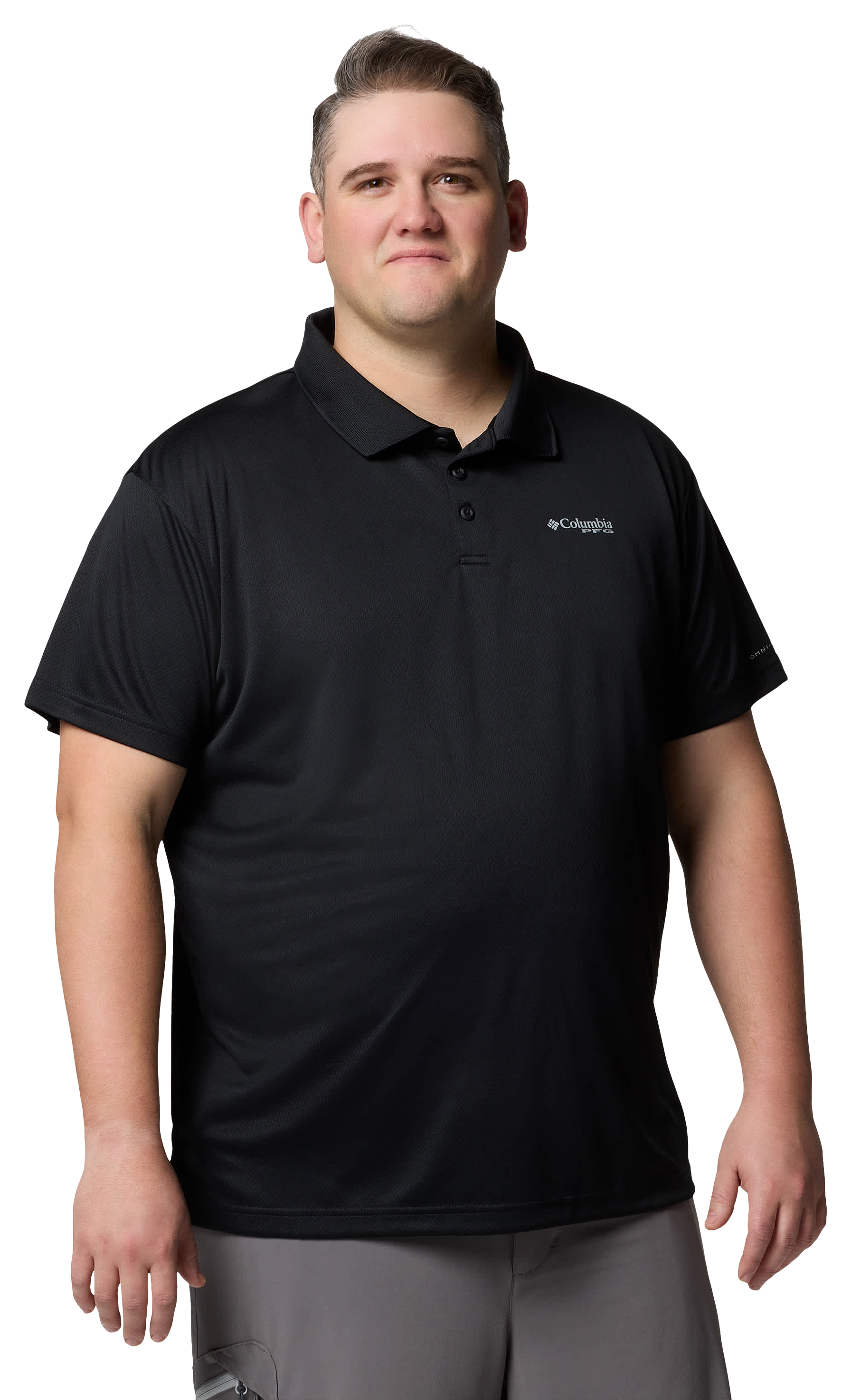 Image of Columbia PFG Solar Stream Short-Sleeve Polo for Men - Black - LT