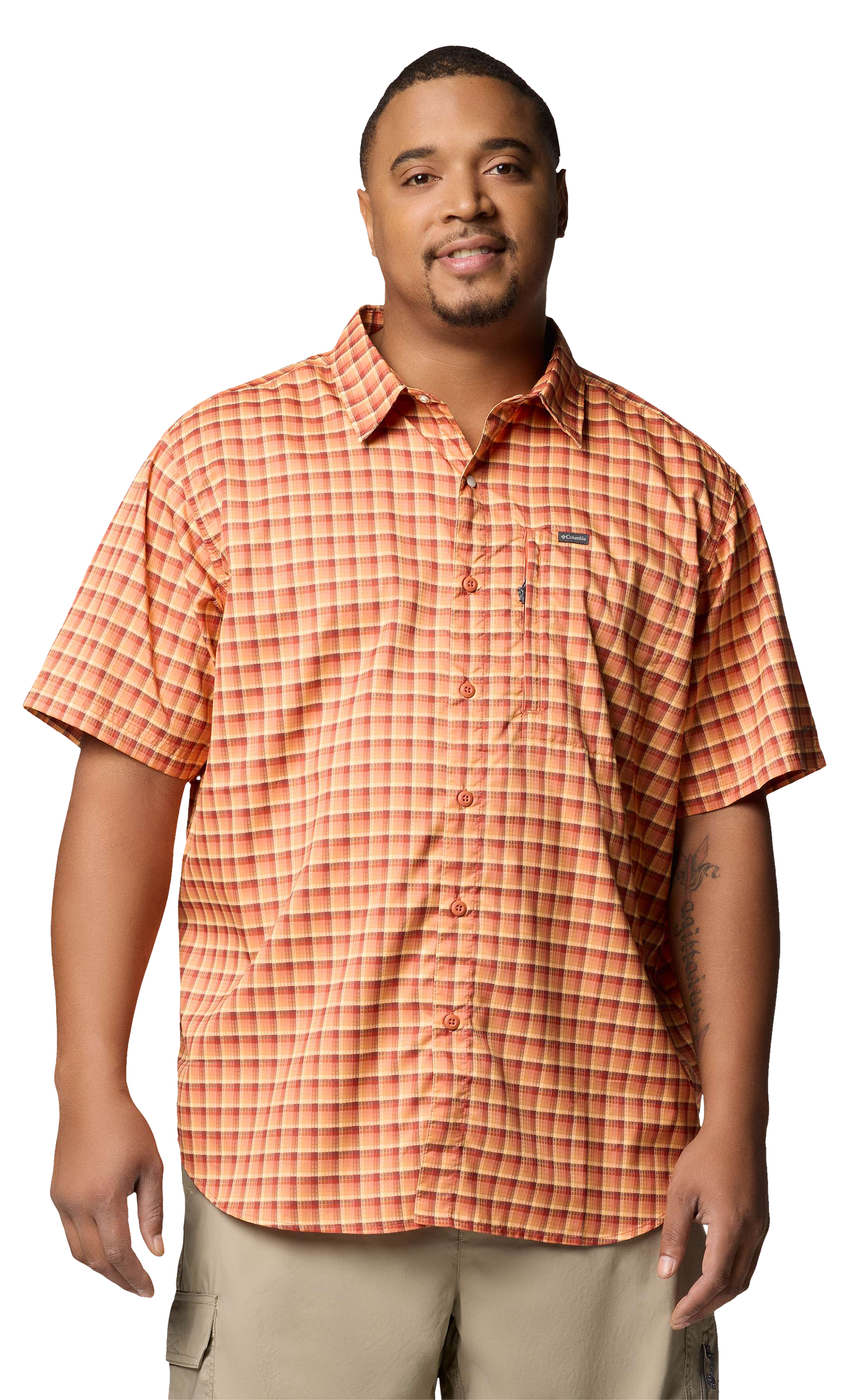 Columbia Silver Ridge Utility Lite Novelty Short-Sleeve Shirt for Men - Tuscan Pulaski Plaid - LT