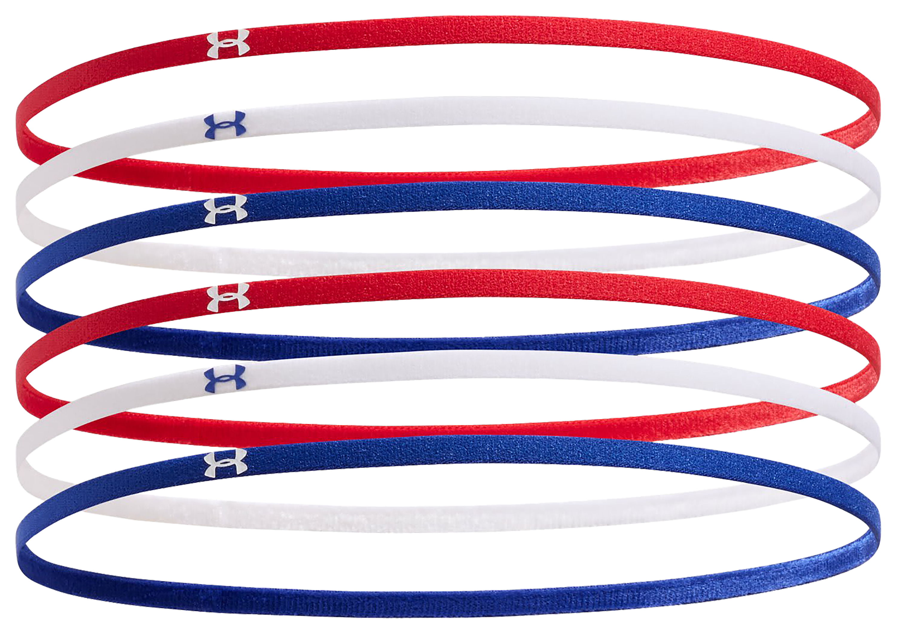 Image of Under Armour Mini Elastic Headbands 6-Pack - Red/White/Blue