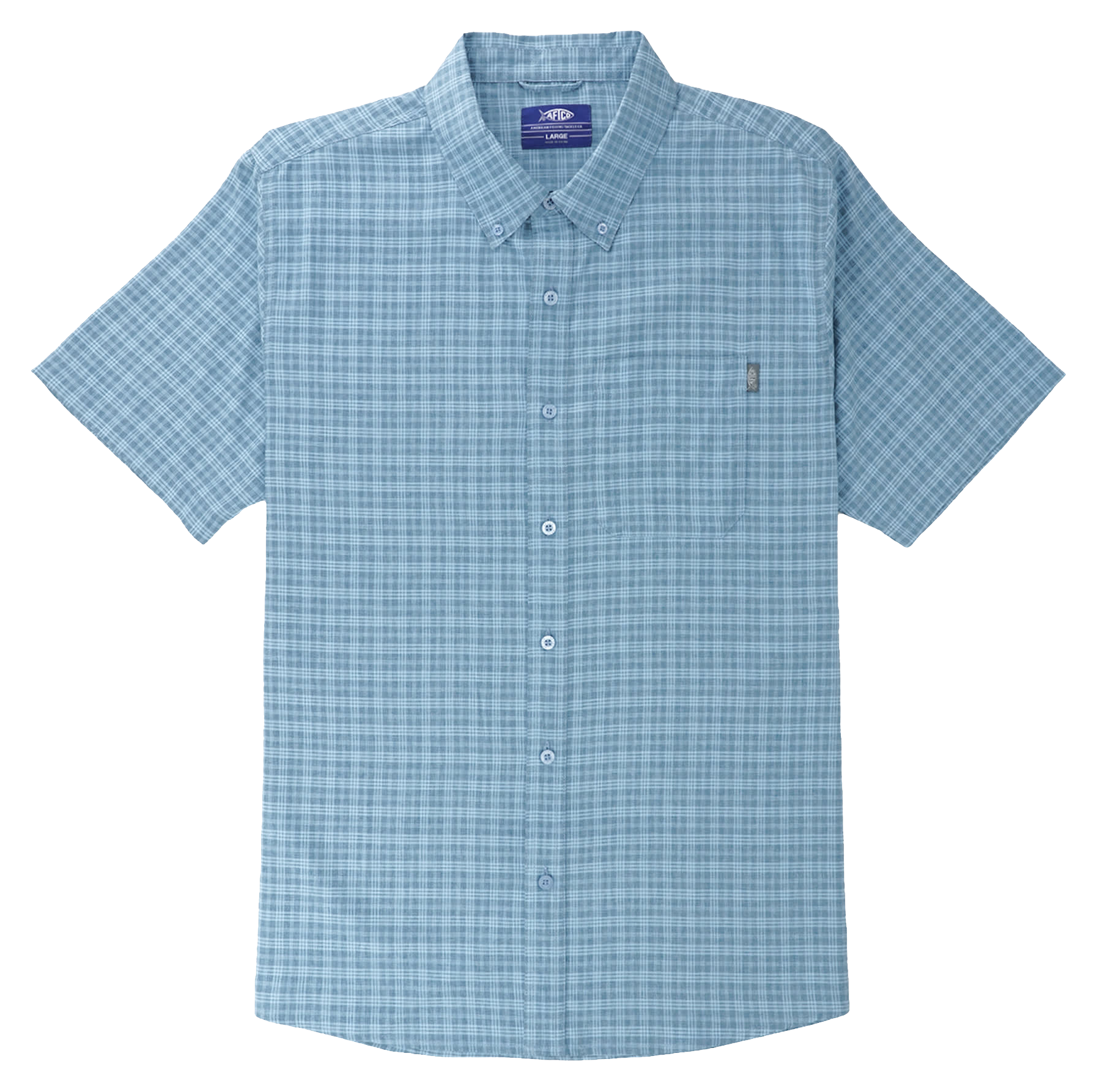 Image of AFTCO Dorsal Short-Sleeve Button-Down Shirt for Men - Air Force Blues
