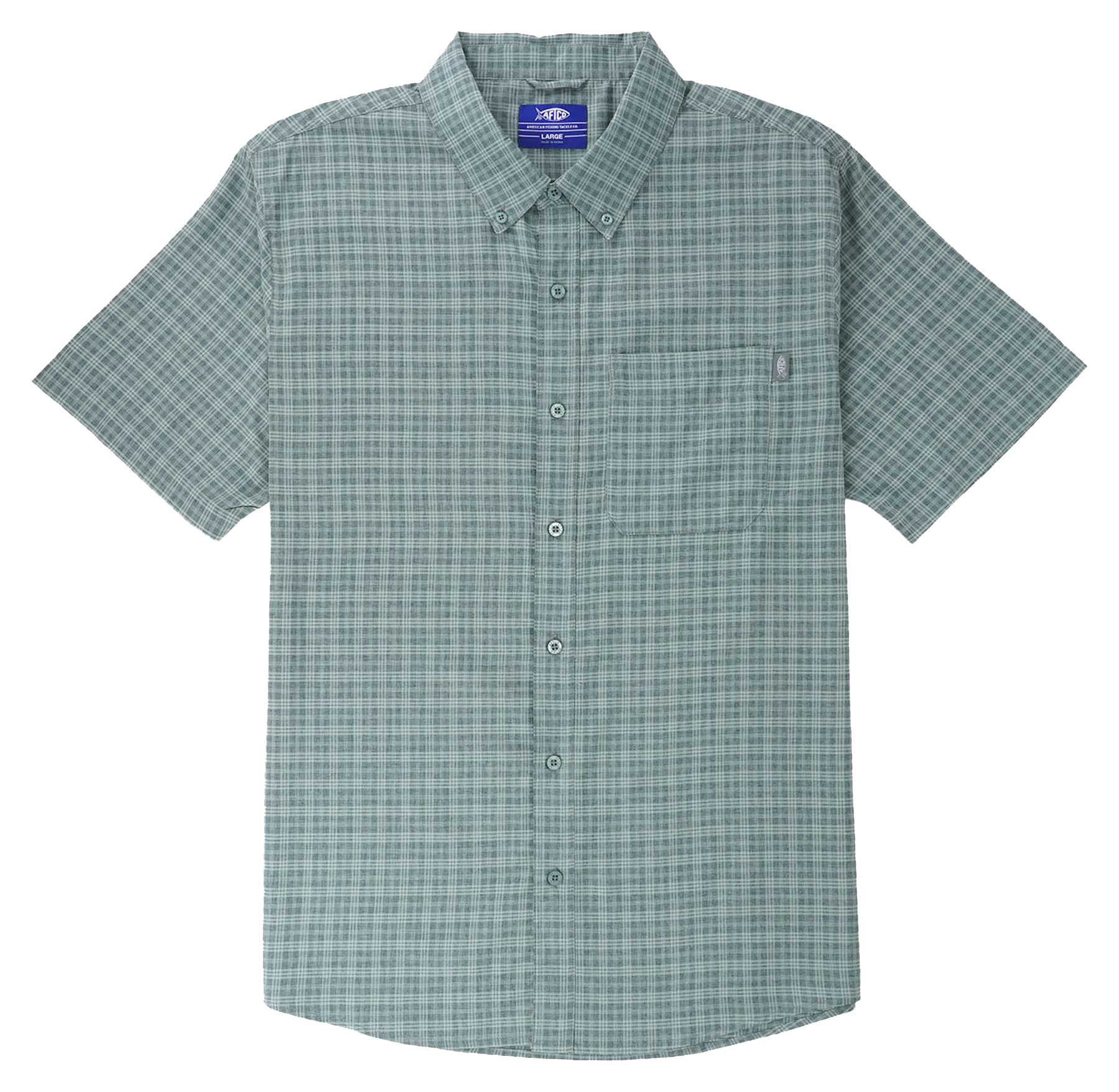 Image of AFTCO Dorsal Short-Sleeve Button-Down Shirt for Men - Depths