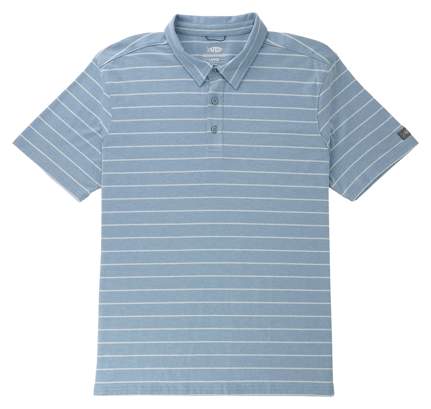 Image of AFTCO Butterfish Short-Sleeve Polo Shirt for Men - Slate Blue Heather
