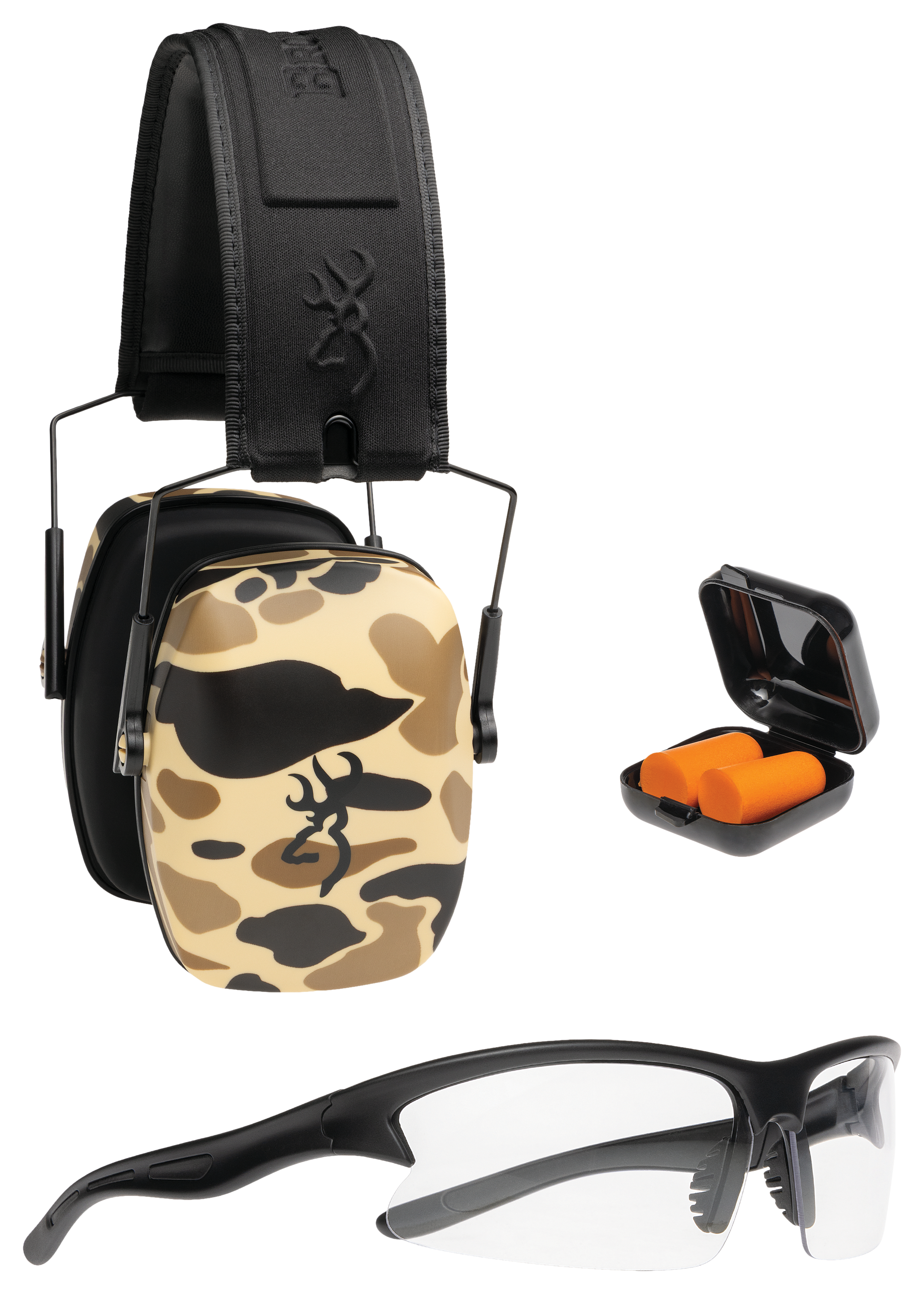 Image of Browning Hearing & Eye Protection Range Kit - Vintage Tan